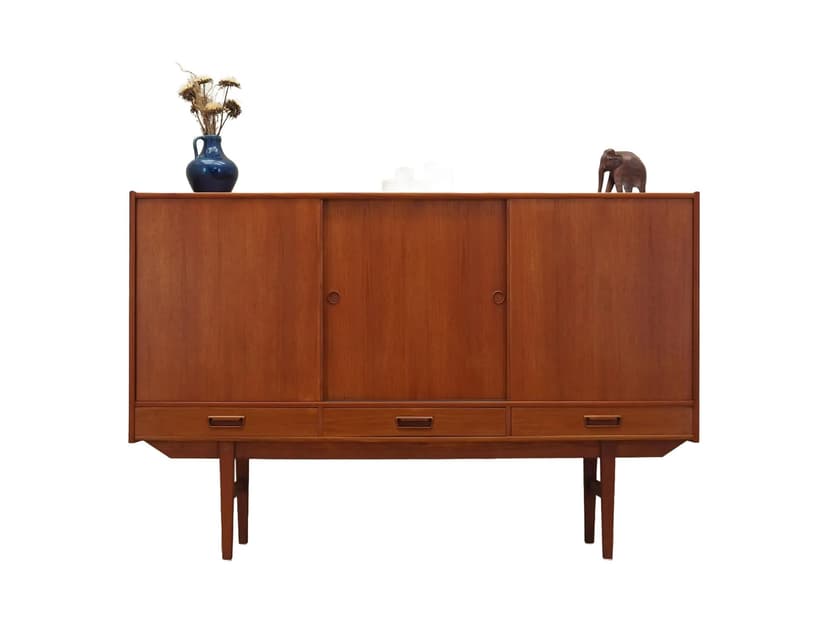 Highboard, teak pomarańczowy, Dania, lata 60.