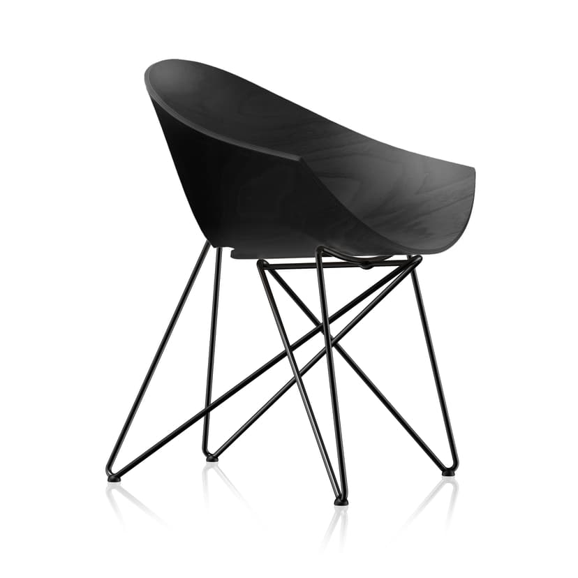 Fotel RM56 buk czarny i czarny stelaż, proj. R. Modzelewski, VZÓR