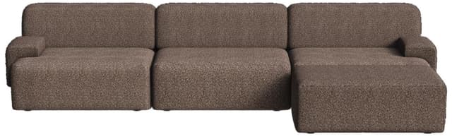 Sofa modułowa Umi narożna prawostronna 295 cm brązowy, Feum - WYMIARY