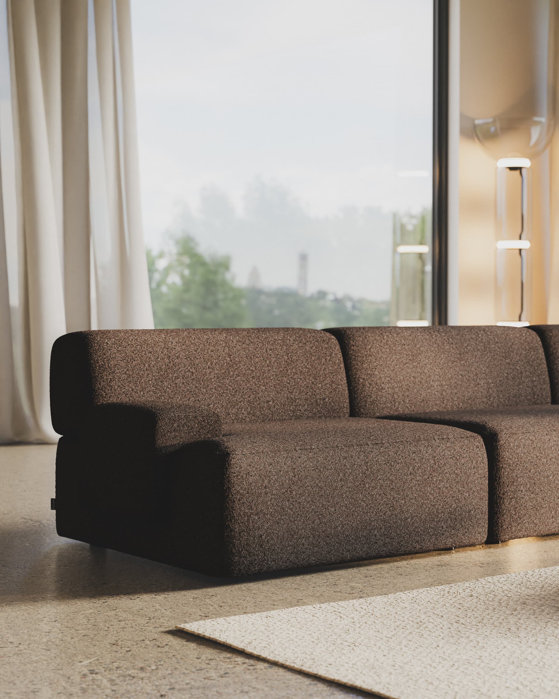 Sofa modułowa Umi 295 cm brązowy, Feum - 34556