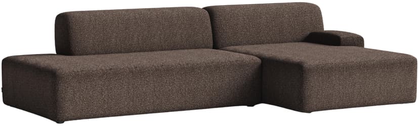 Sofa modułowa Umi narożna prawostronna 255 cm brązowy, Feum