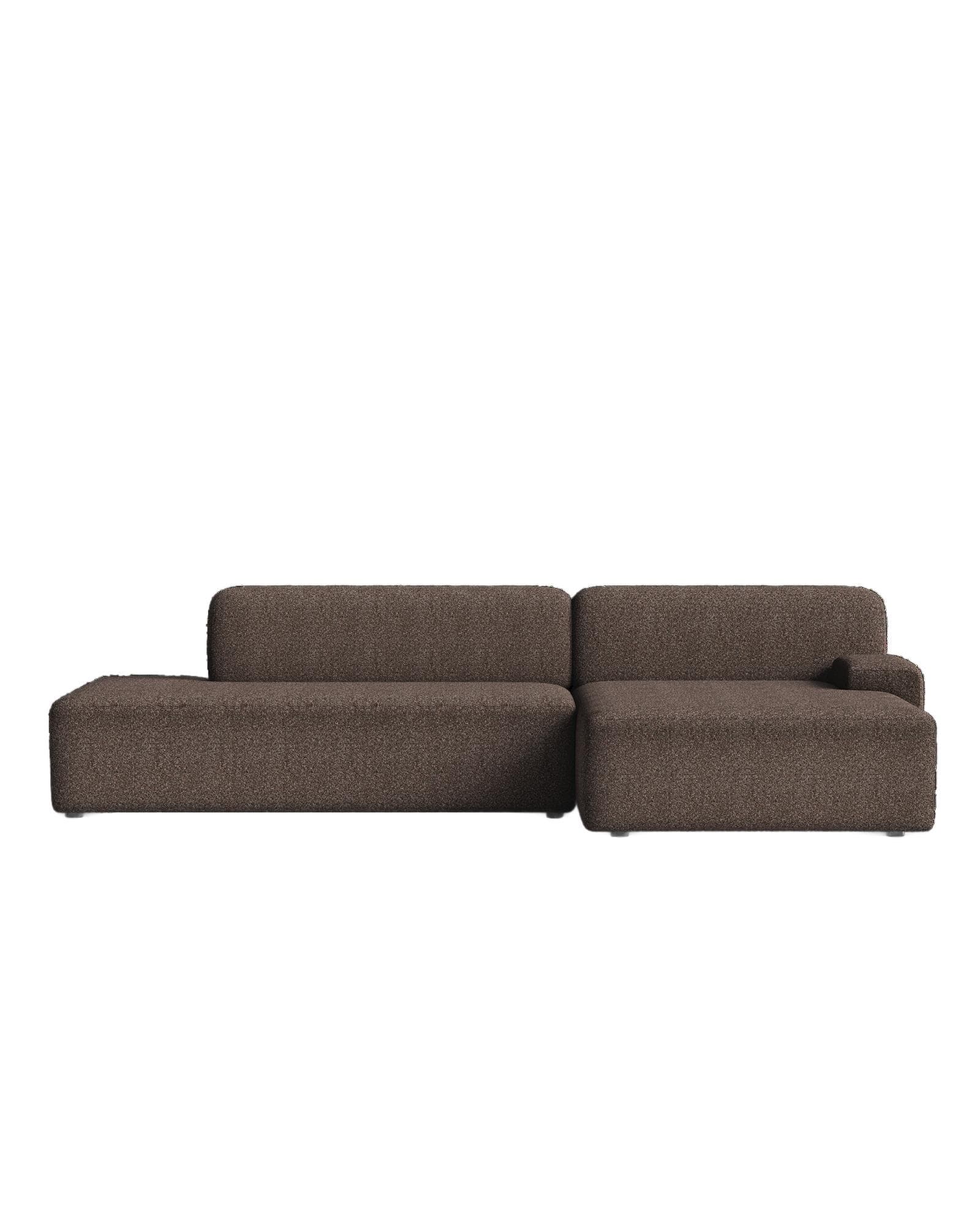 Sofa modułowa Umi narożna prawostronna 255 cm brązowy, Feum - 34547