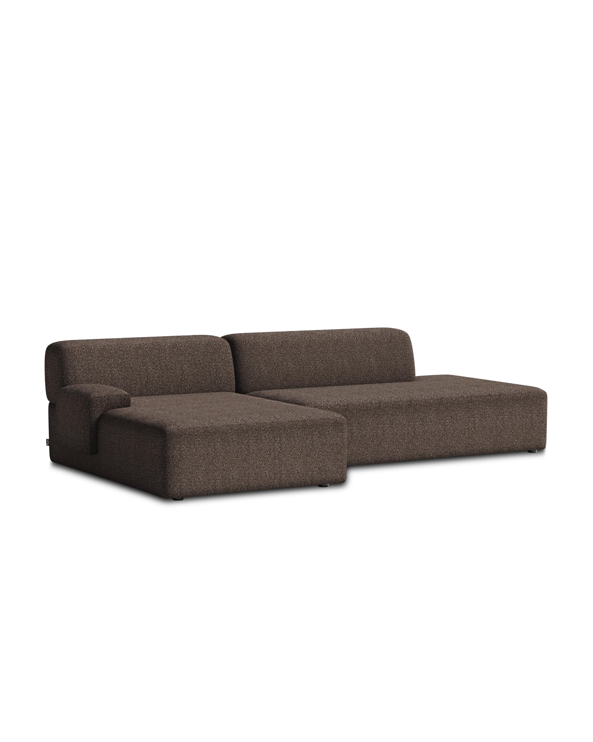 Sofa modułowa Umi narożna lewostronna 255 cm brązowy, Feum - 34546