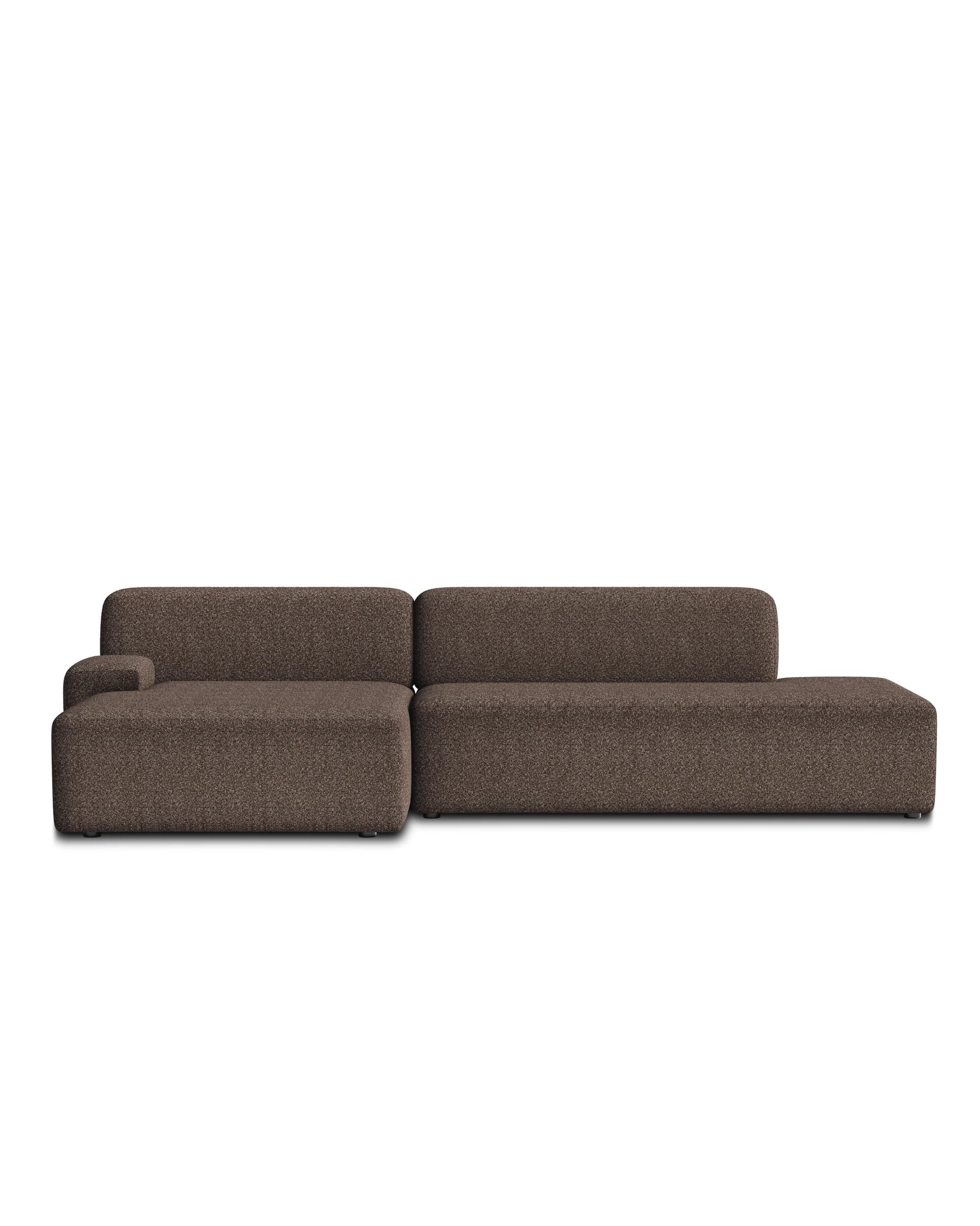 Sofa modułowa Umi narożna lewostronna 255 cm brązowy, Feum - 34542