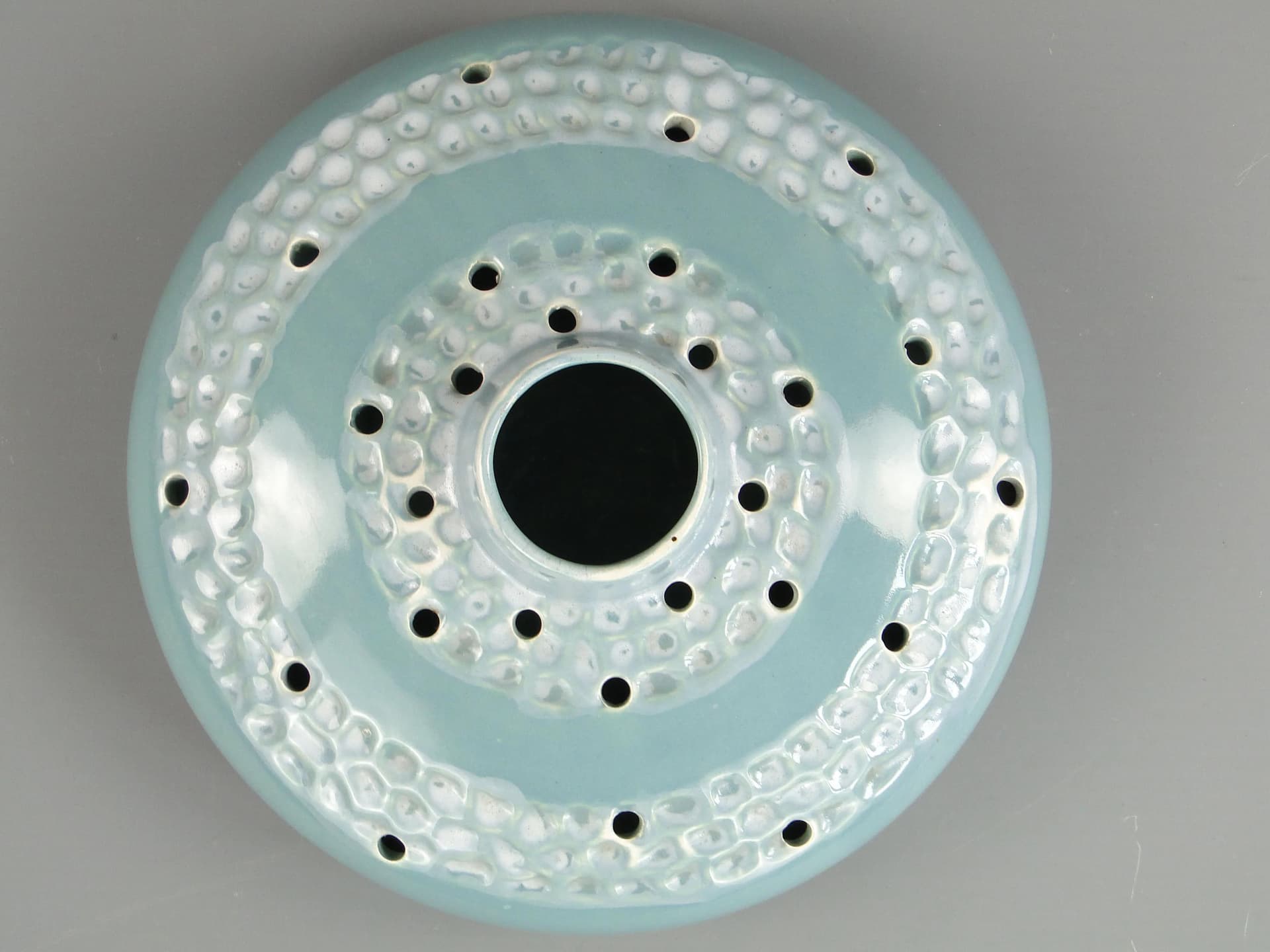 Wazon ikebana Ogródek 538, fajans szkliwiony niebieski, proj. J. Sowiński, Włocławek, Polska, lata 60. - 34660