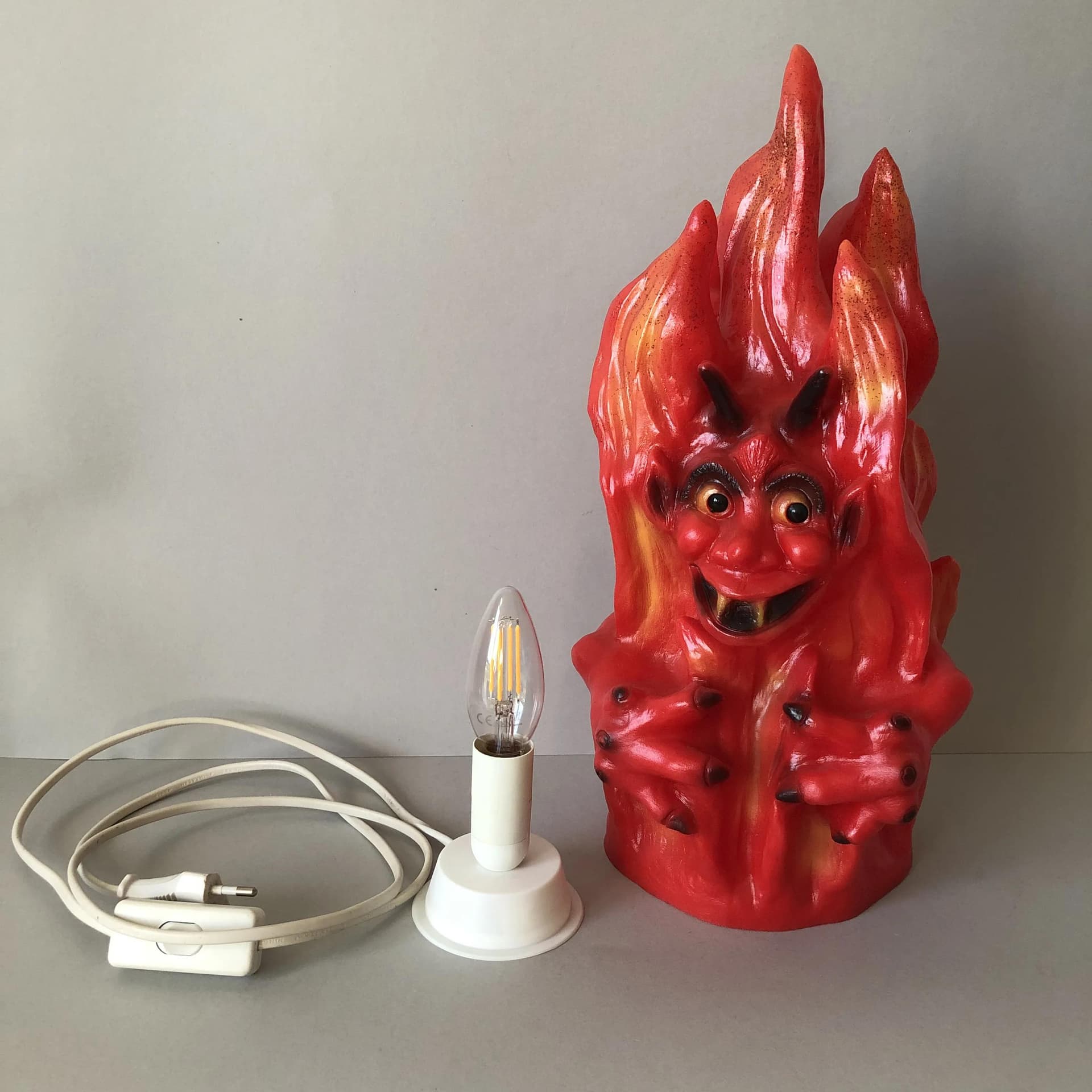 Night Lamp Rakso Halloween, red plastic, Germany, 1990s - 34605