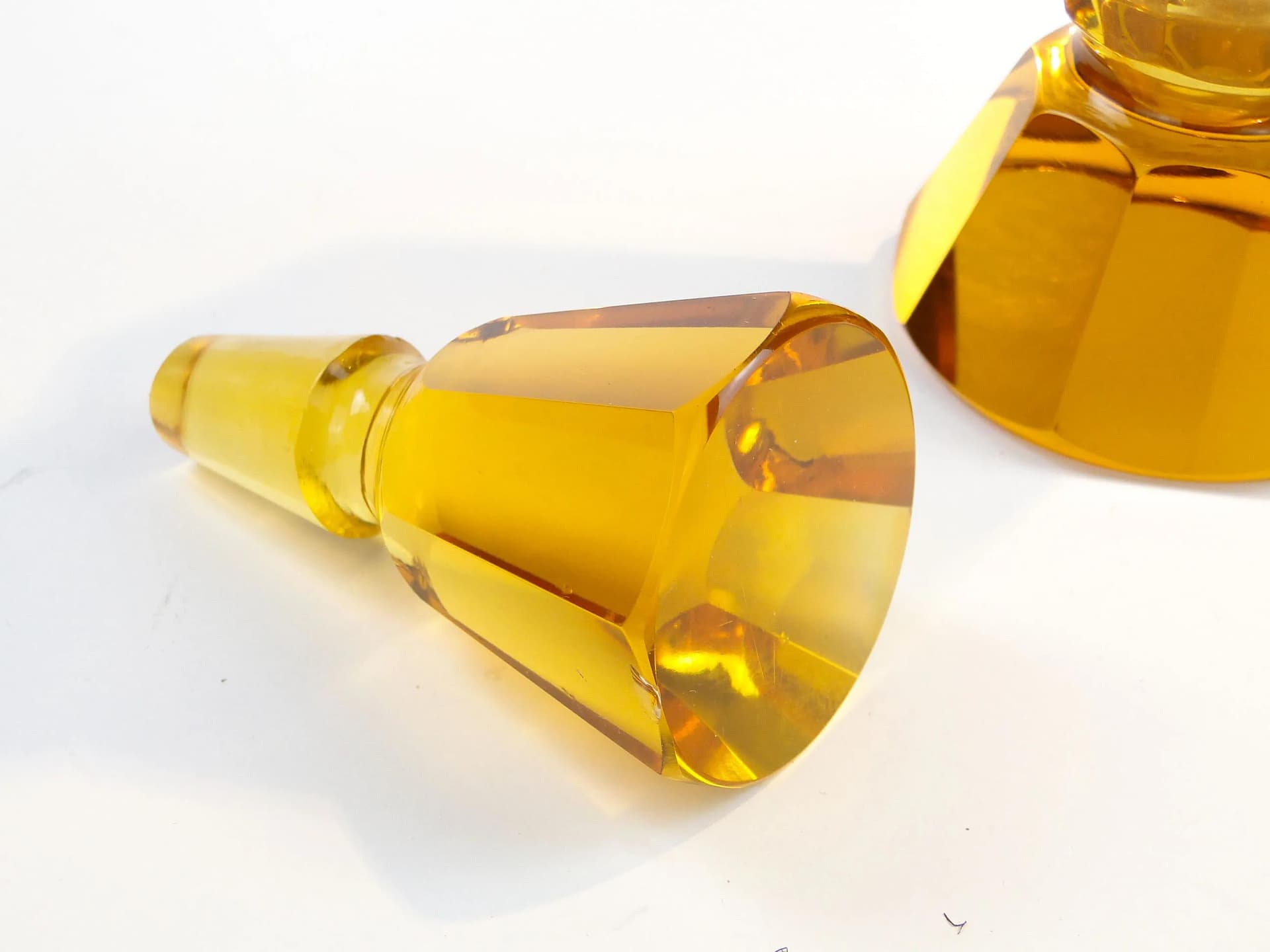 Karafka kryształowa pomarańczowa, Moser, Czechy, lata 30. - 34652