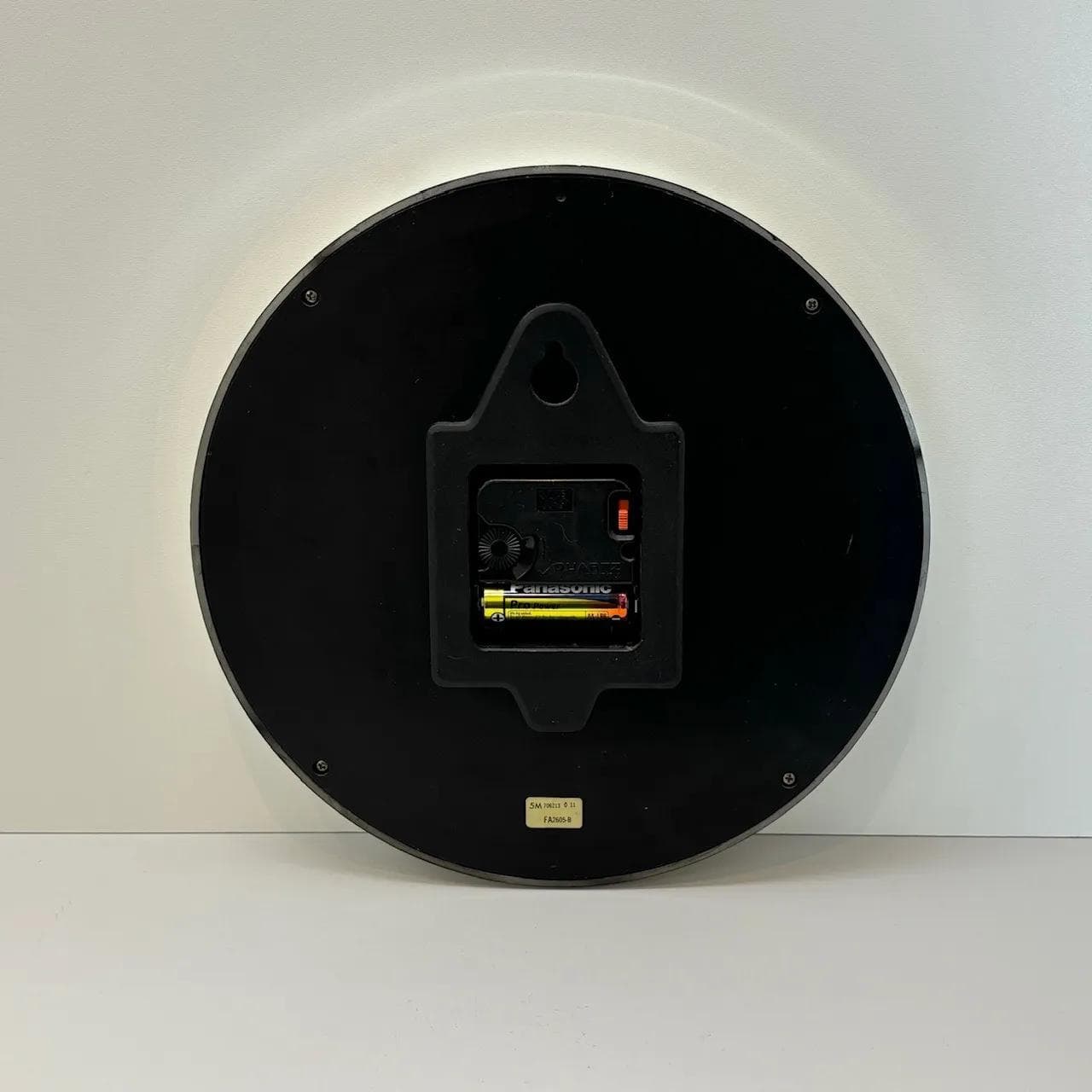 Zegar ścienny czarny, plastik złoty, szkło transparentny, Citizen, Japonia, lata 80. - 34592