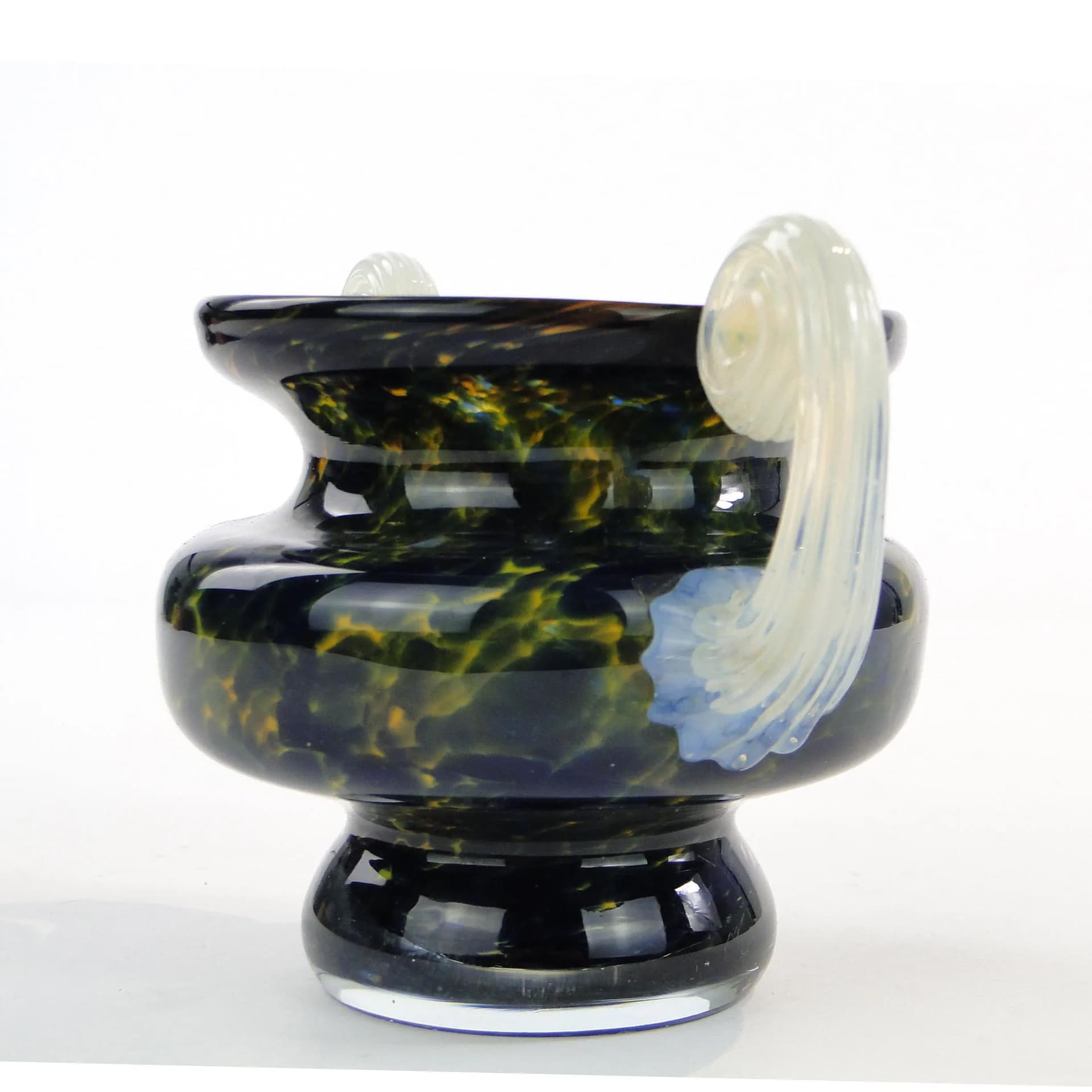 Wazon millefiori, granatowy, szkło, Fratelli Toso, Włochy, lata 80. - 34641