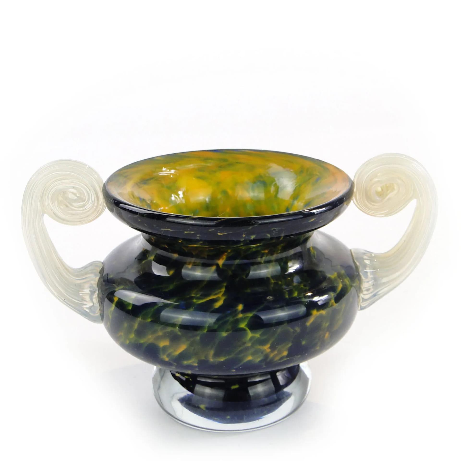 Wazon millefiori, granatowy, szkło, Fratelli Toso, Włochy, lata 80. - 34636