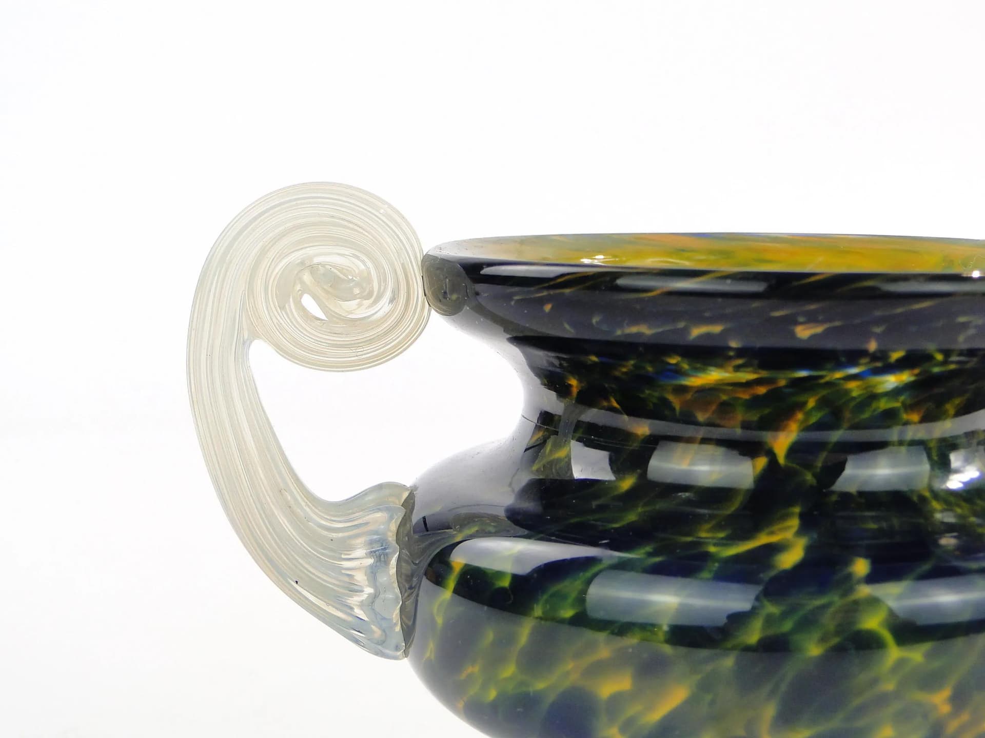 Wazon millefiori, granatowy, szkło, Fratelli Toso, Włochy, lata 80. - 34638