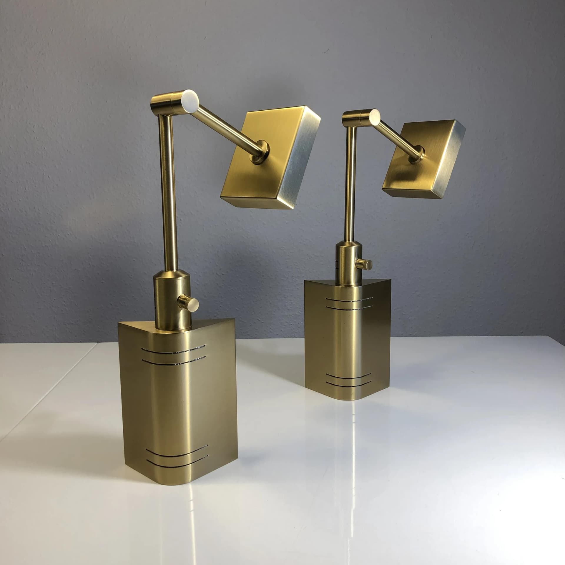 Para kinkietów, mosiądz złoty, Knapstein, Niemcy, lata 80. - 34581