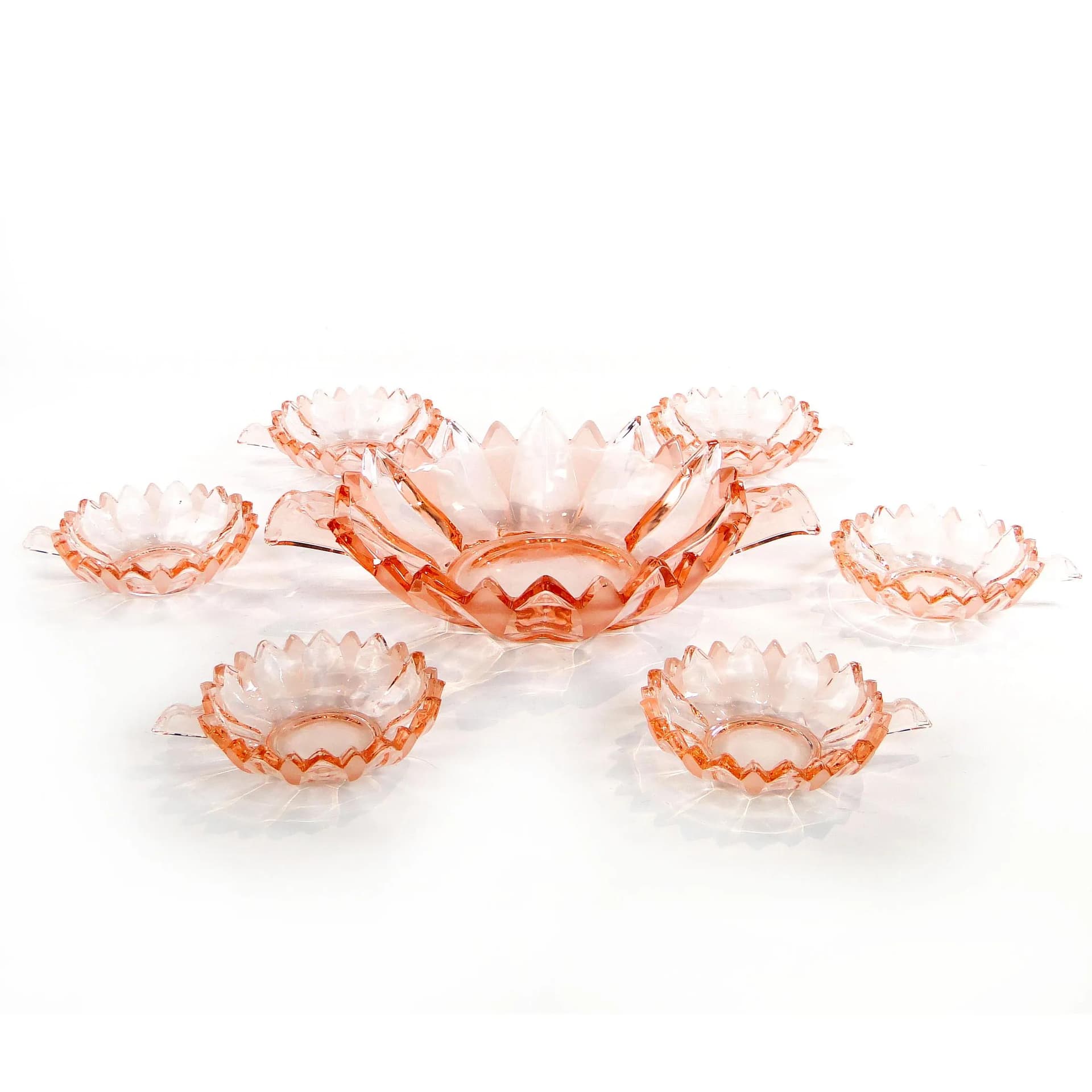 Jam Set Sonja, Art Deco, pink glass, Germany, 1930s - 34868