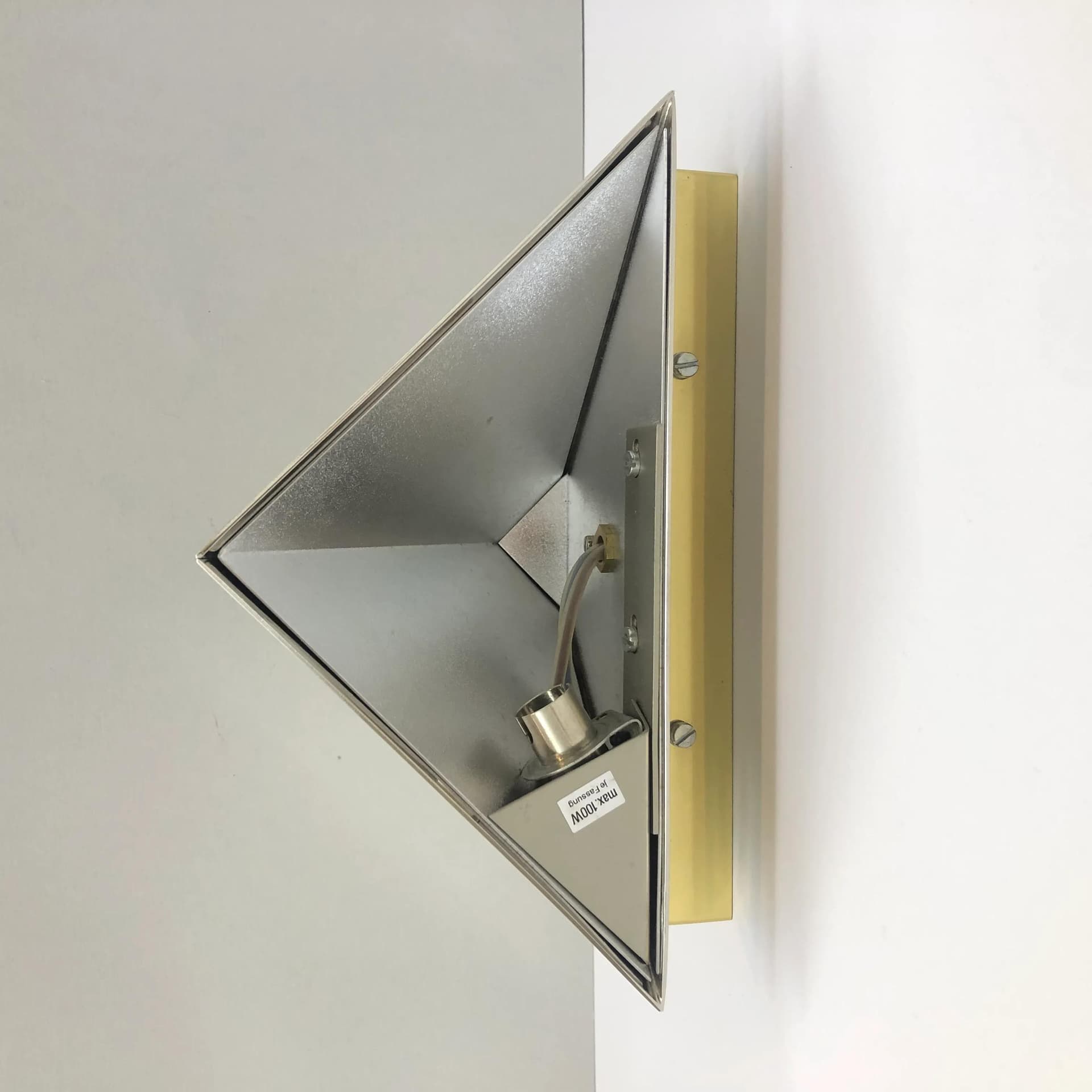 Kinkiet modernistyczny, chrom srebrny, mosiądz złoty, J.T. Kalmar, Niemcy, lata 70. - 34816