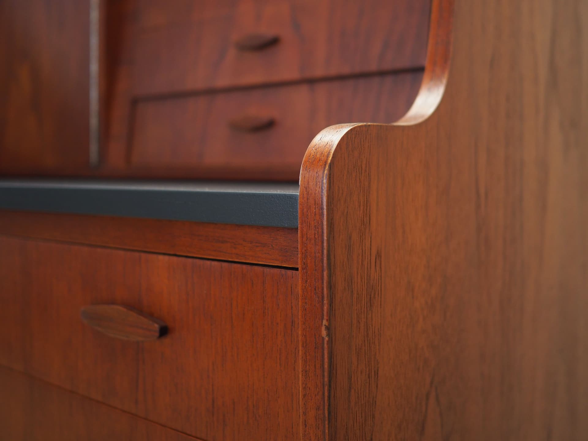 Sekretarzyk, teak brązowy, Dania, lata 70. - 63536