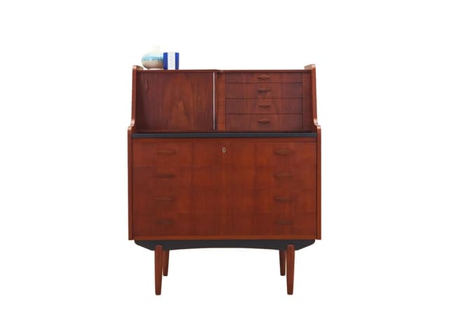 Sekretarzyk, teak brązowy, Dania, lata 70. - WYMIARY