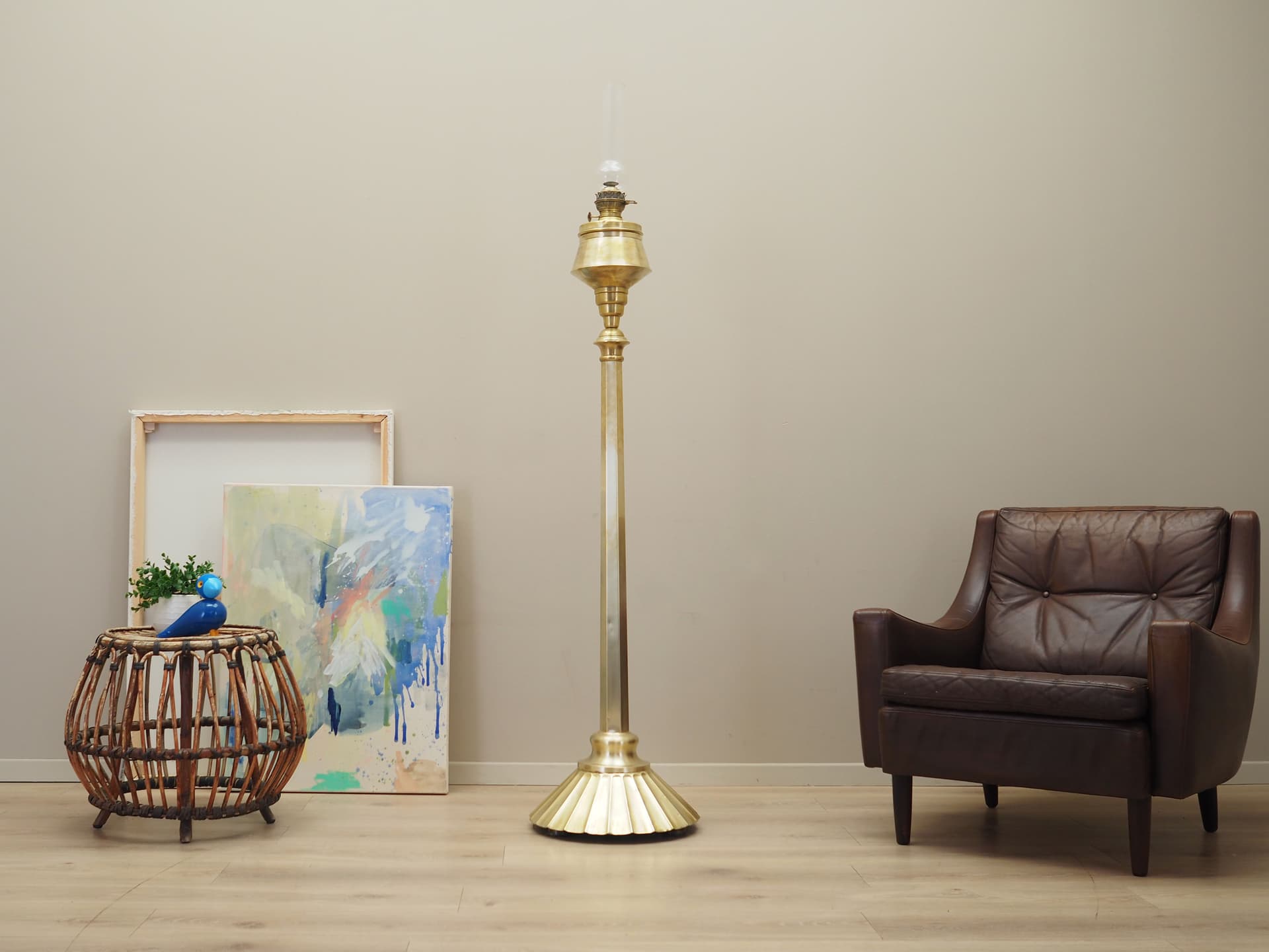 Lampa naftowa, złoty metal, Ehrich & Graetz, Niemcy, lata 20. - 63525