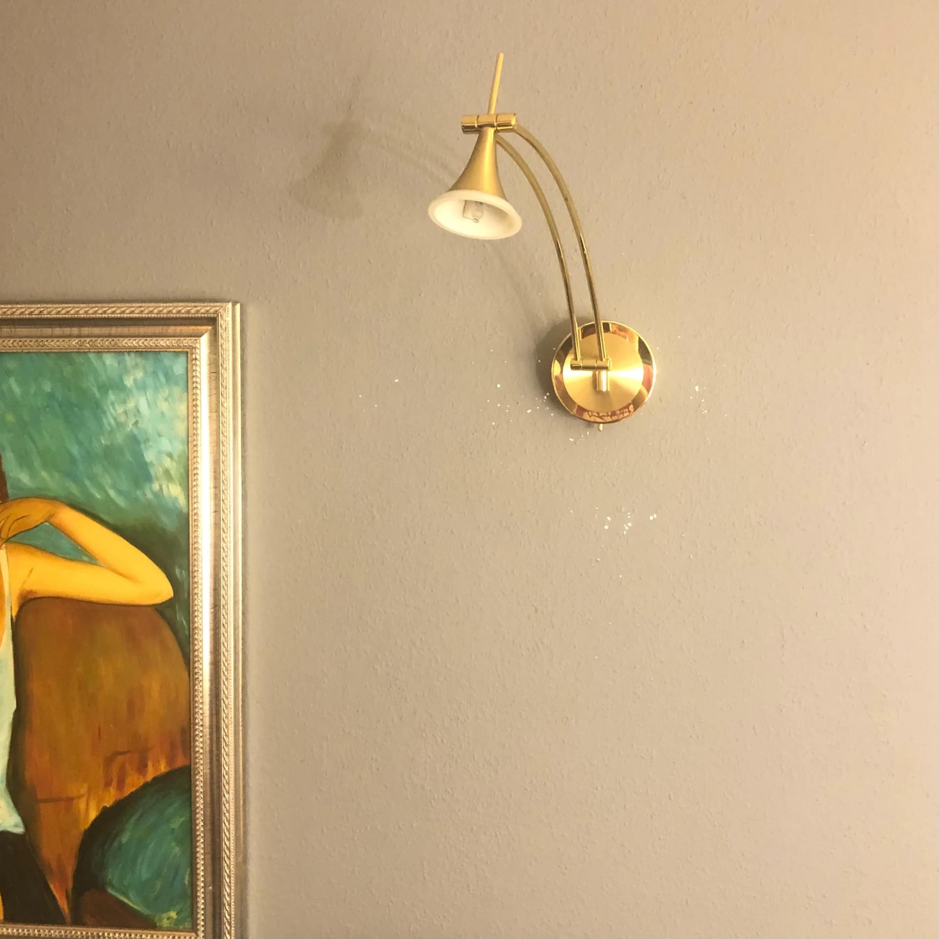 Kinkiet, złocony mosiądz, szkło, B+M Leuchten, Niemcy, lata 90. - 34797