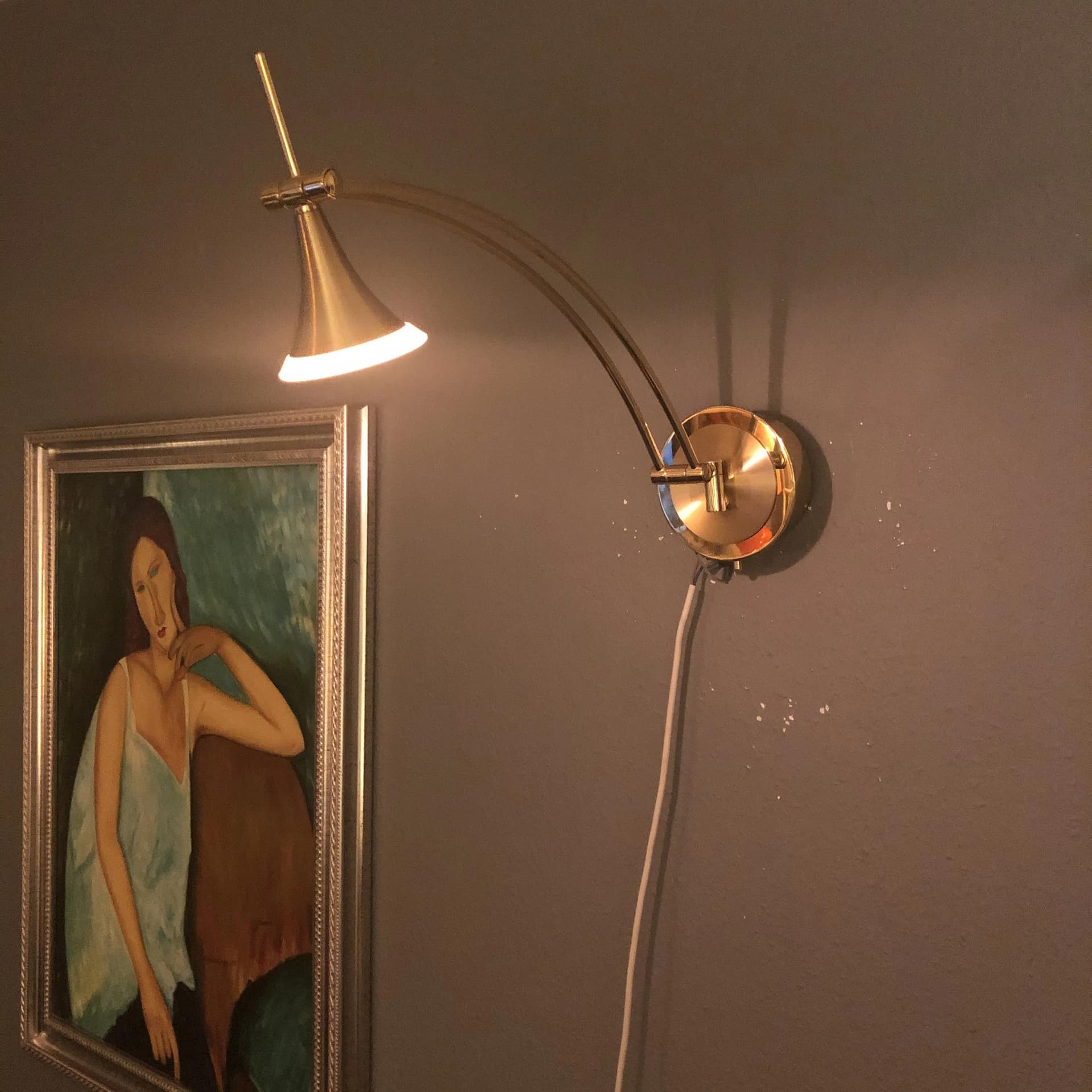 Kinkiet, złocony mosiądz, szkło, B+M Leuchten, Niemcy, lata 90. - 34799