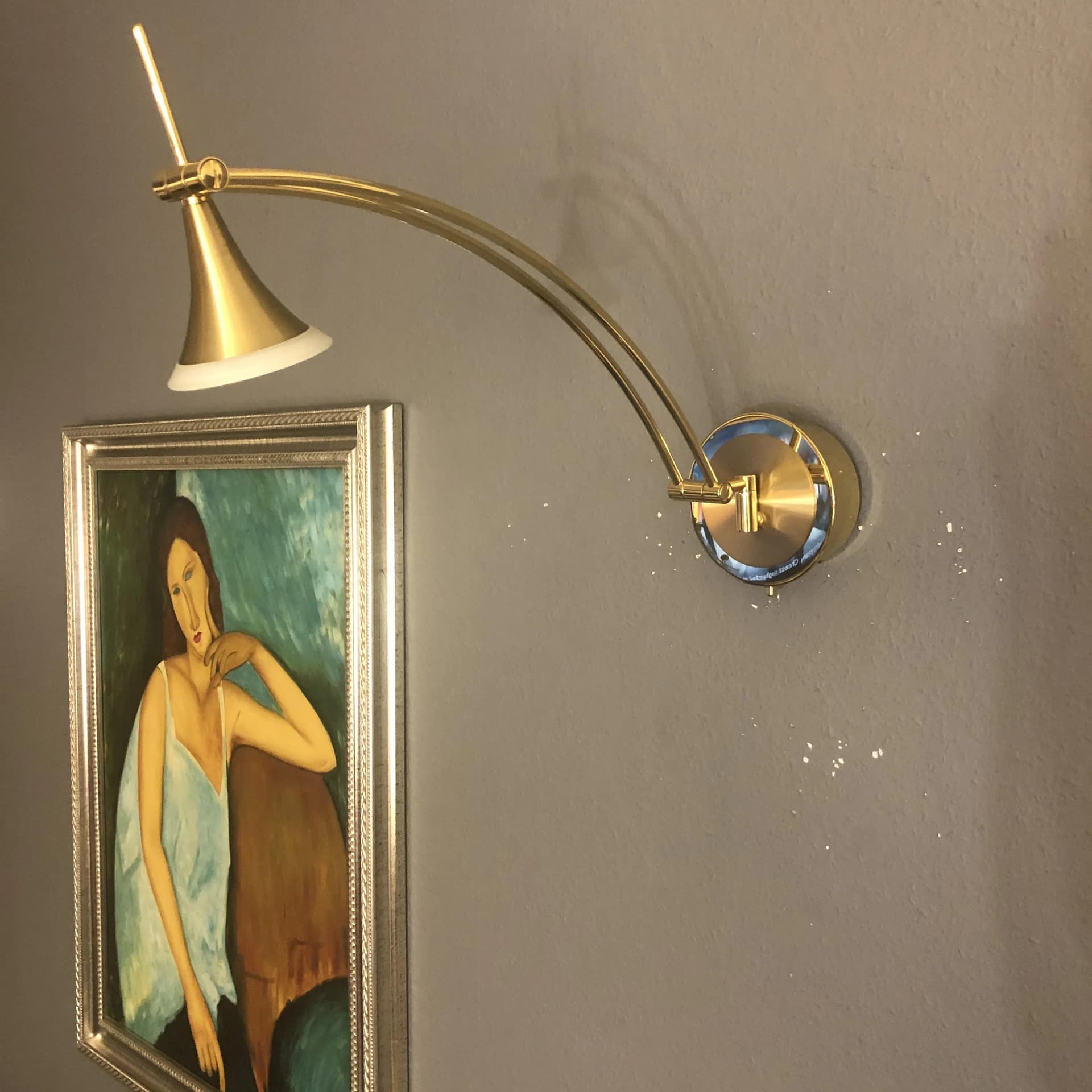 Kinkiet, złocony mosiądz, szkło, B+M Leuchten, Niemcy, lata 90. - 34798