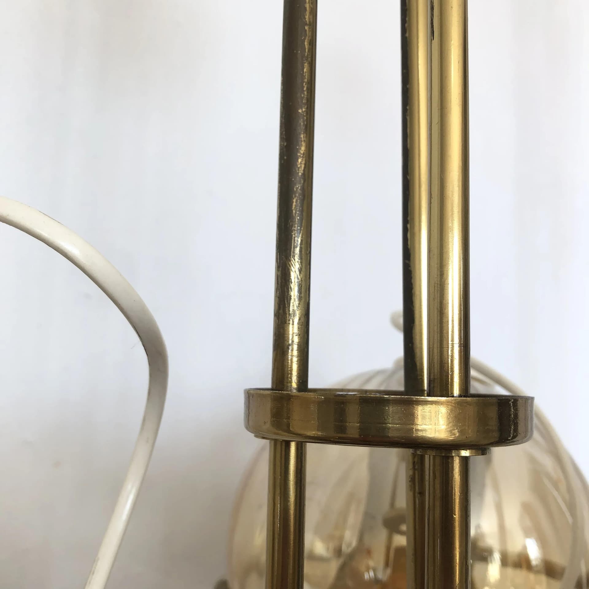 Ceiling Lamp Space Age, golden brass, Poland, 1970s - 34784
