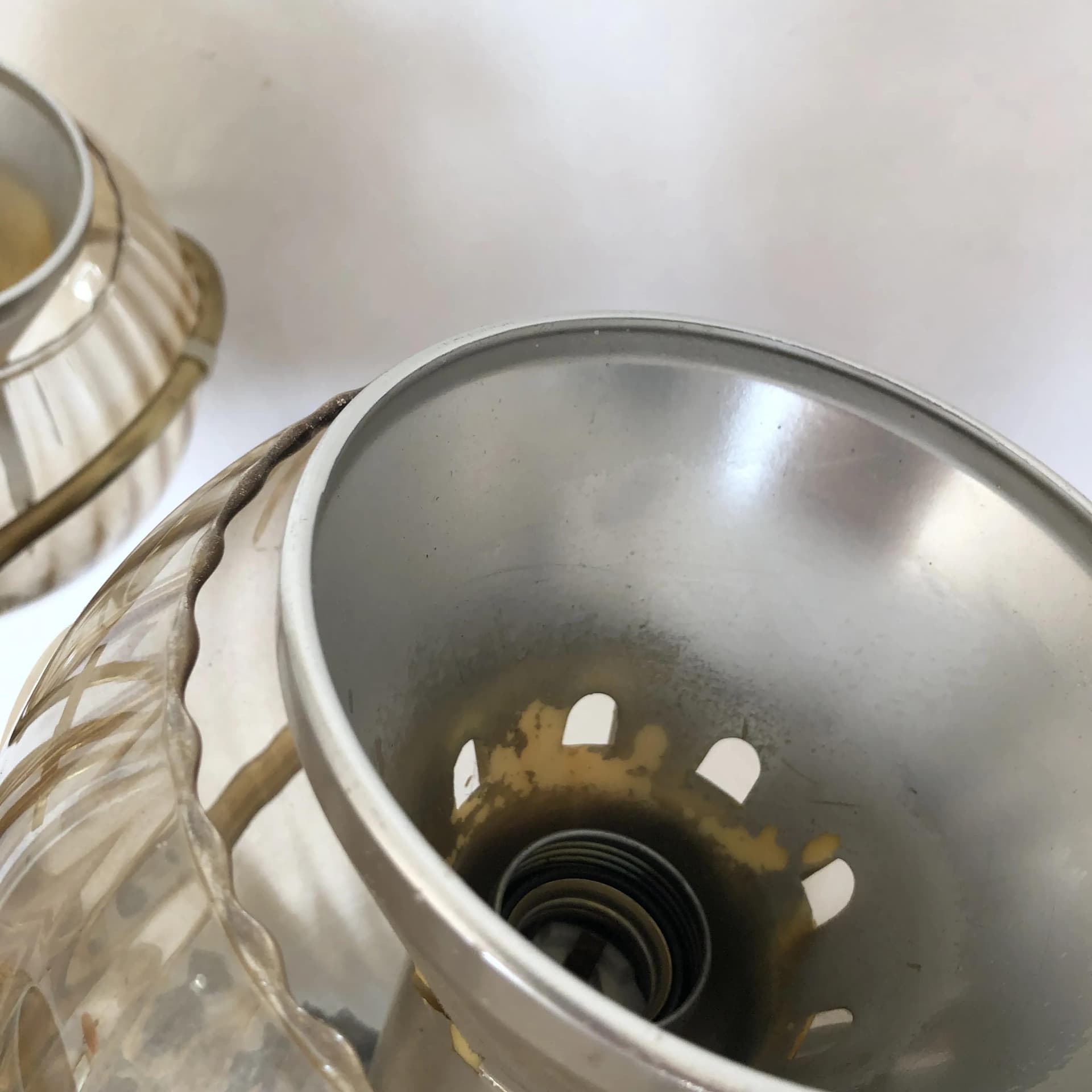 Ceiling Lamp Space Age, golden brass, Poland, 1970s - 34790