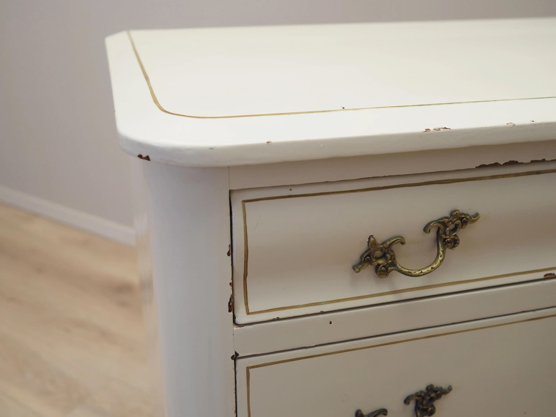 Komoda skandynawska, sosna ivory white, Dania, lata 50. - 34923