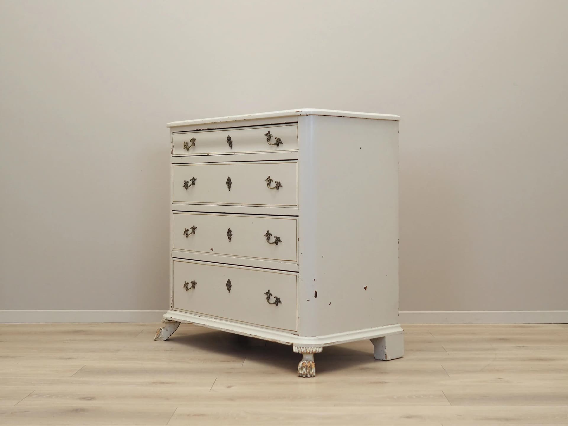 Komoda skandynawska, sosna ivory white, Dania, lata 50. - 34917