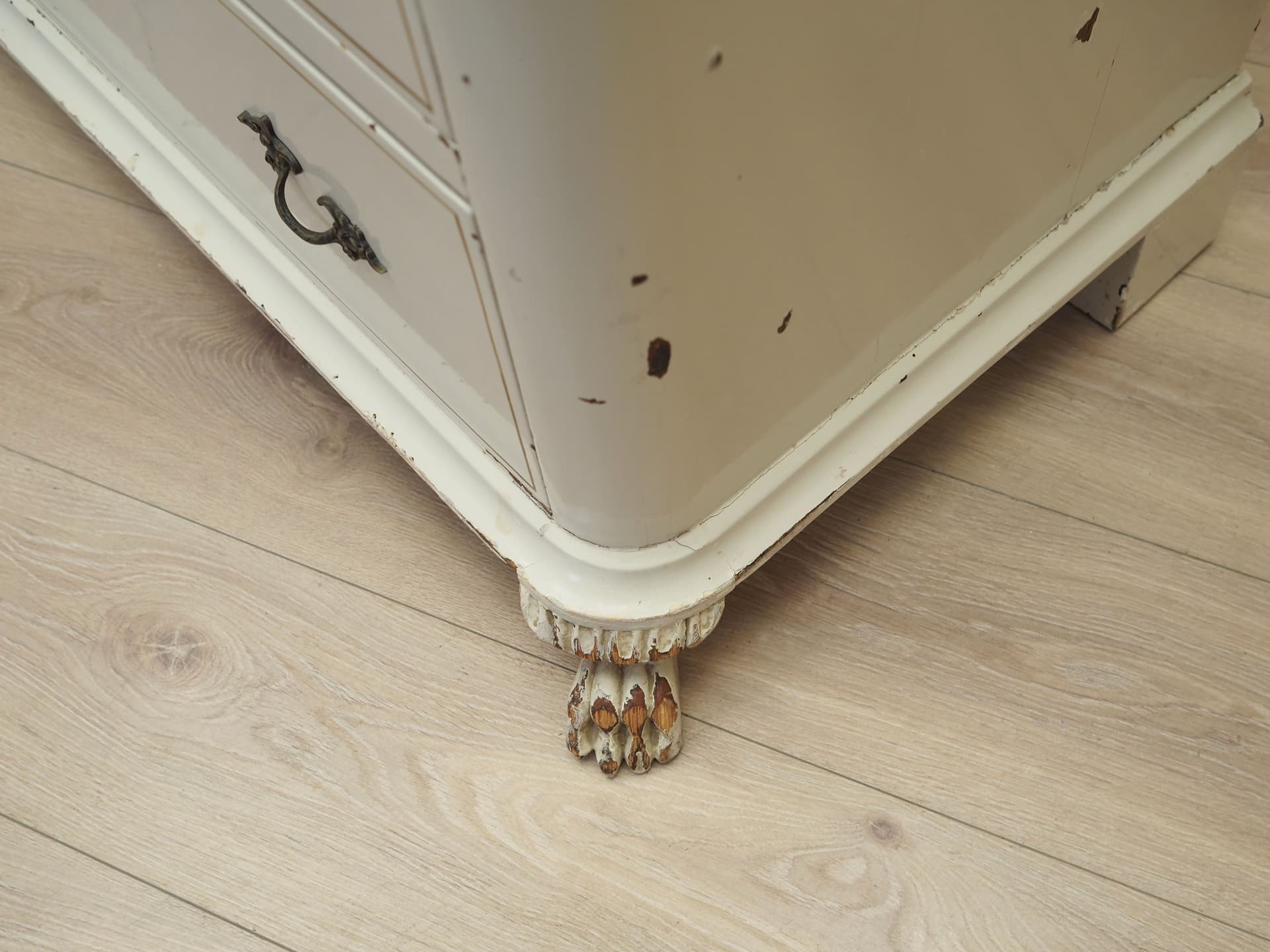 Komoda skandynawska, sosna ivory white, Dania, lata 50. - 63510