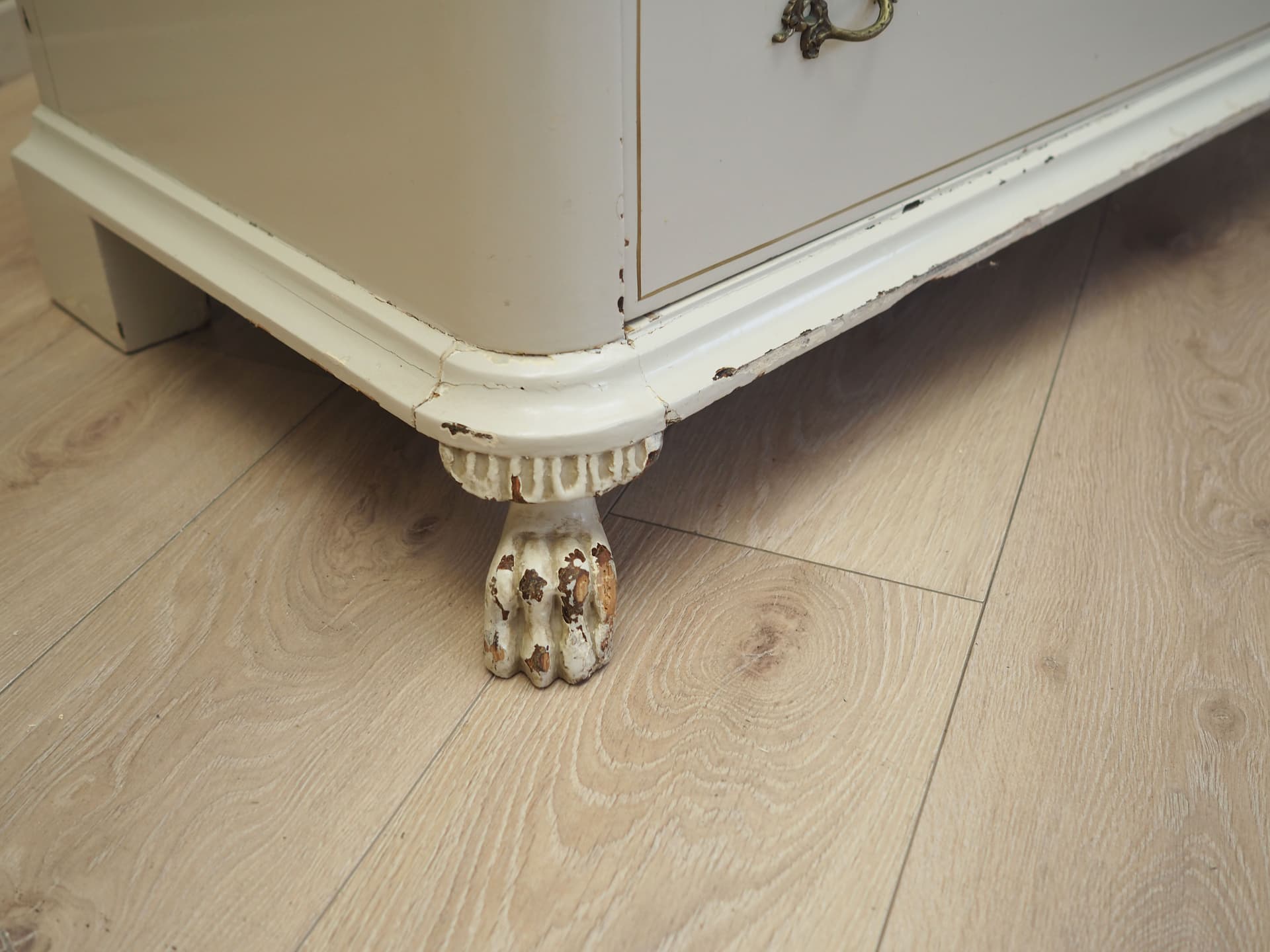 Komoda skandynawska, sosna ivory white, Dania, lata 50. - 63512