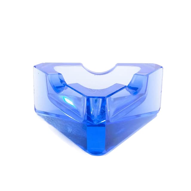 Popielniczka Art Deco, kryształ błękitny, Moser, Czechy, lata 30. - WYMIARY