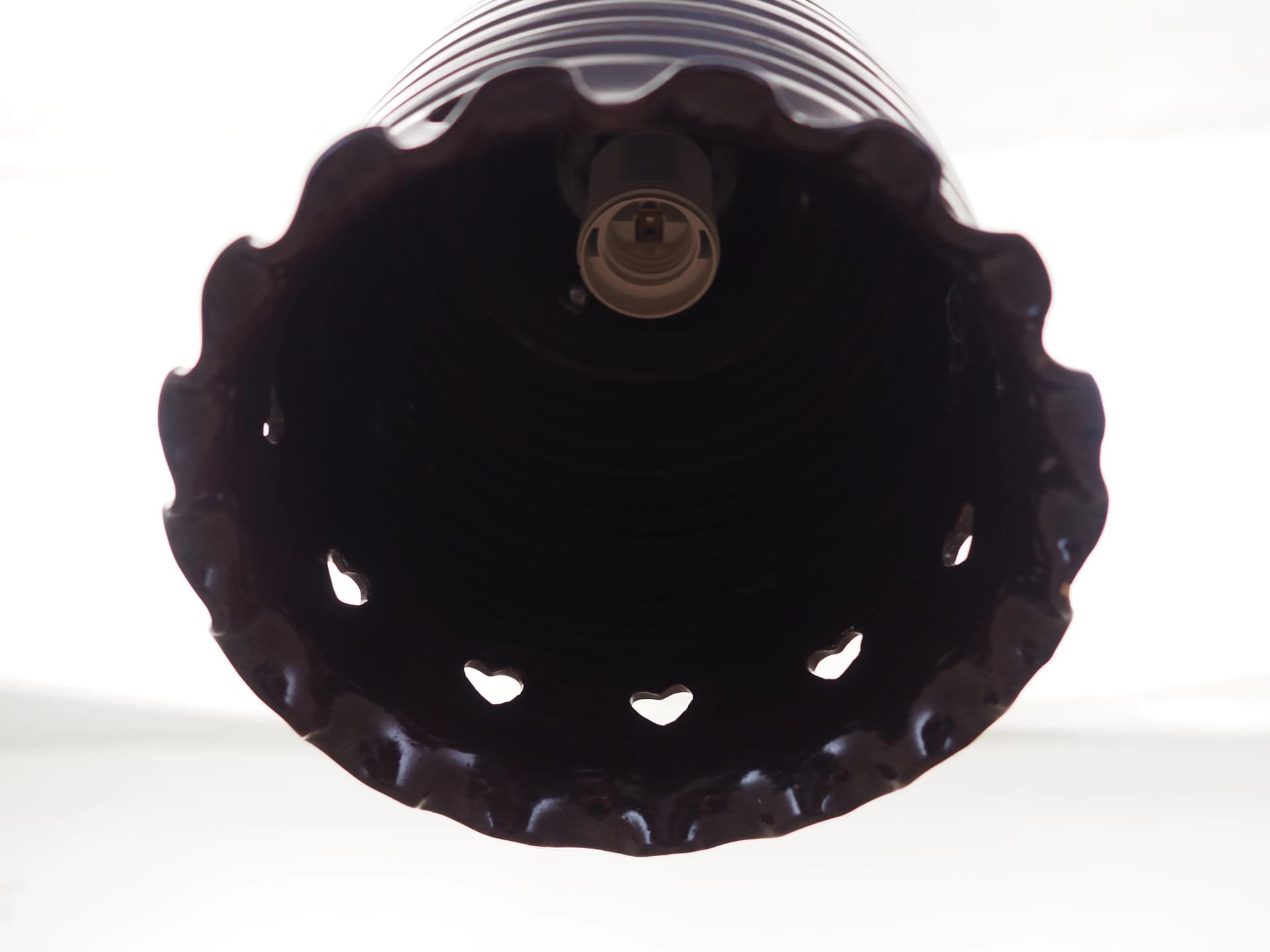 Pendant lamp, dark brown ceramic, Denmark, 1960s. - 34898