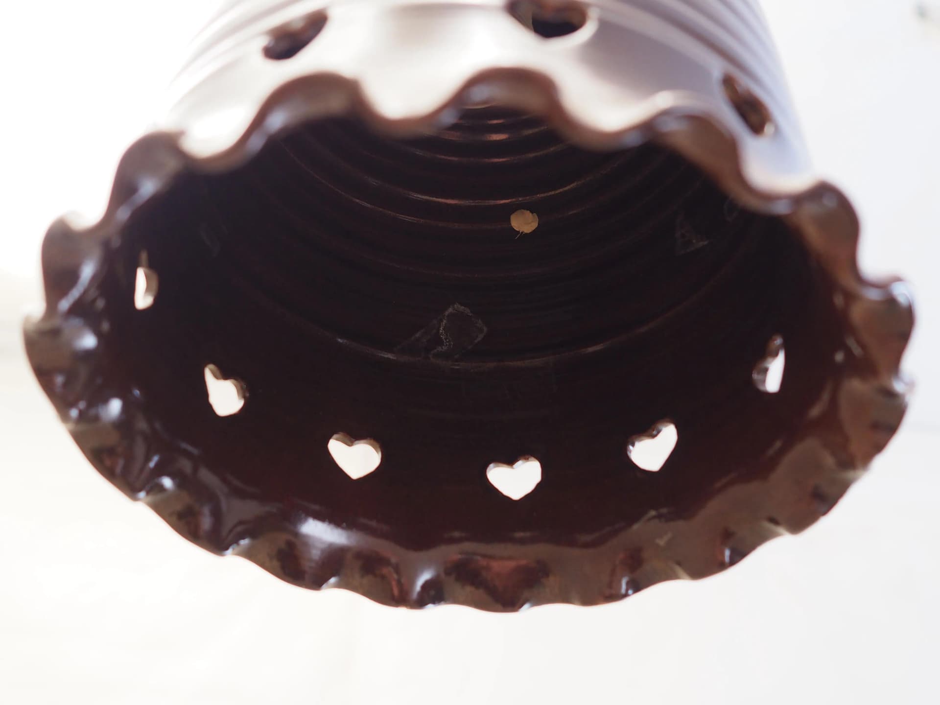 Pendant lamp, dark brown ceramic, Denmark, 1960s. - 34899