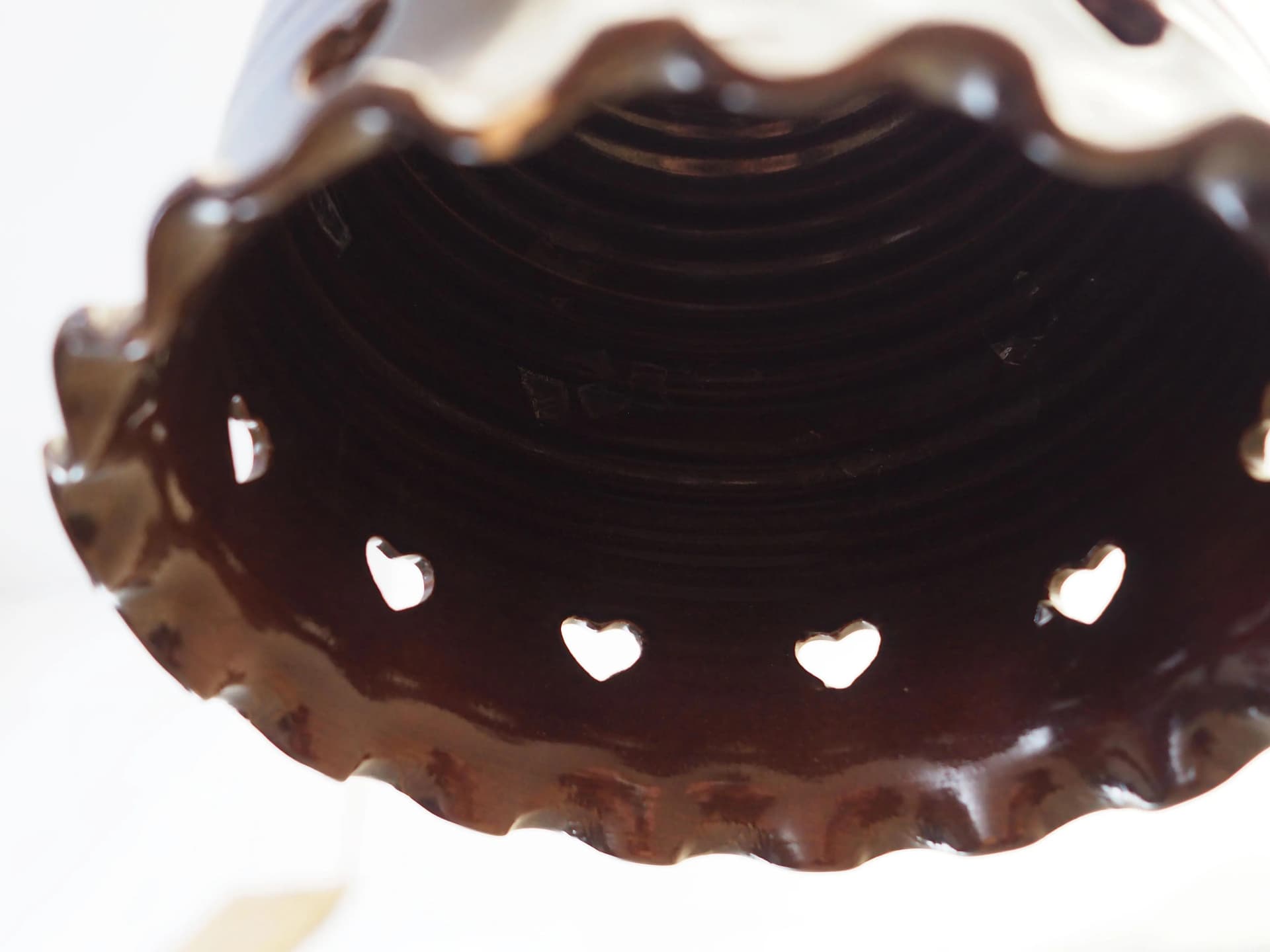 Pendant lamp, dark brown ceramic, Denmark, 1960s. - 34900