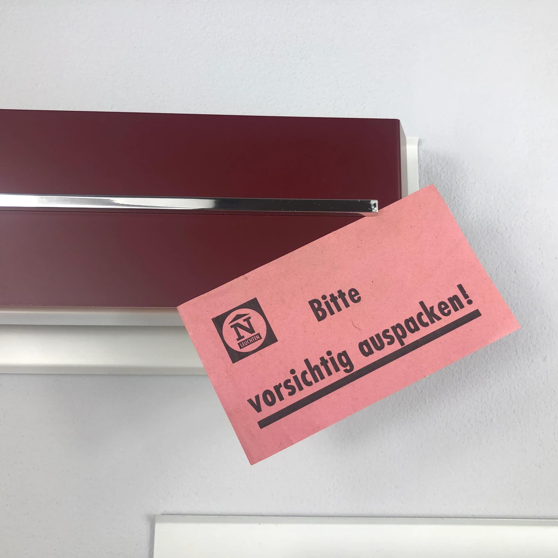 Para kinkietów modernistycznych, maroon, metal, N-Leuchten, Niemcy, lata 70. - 34965