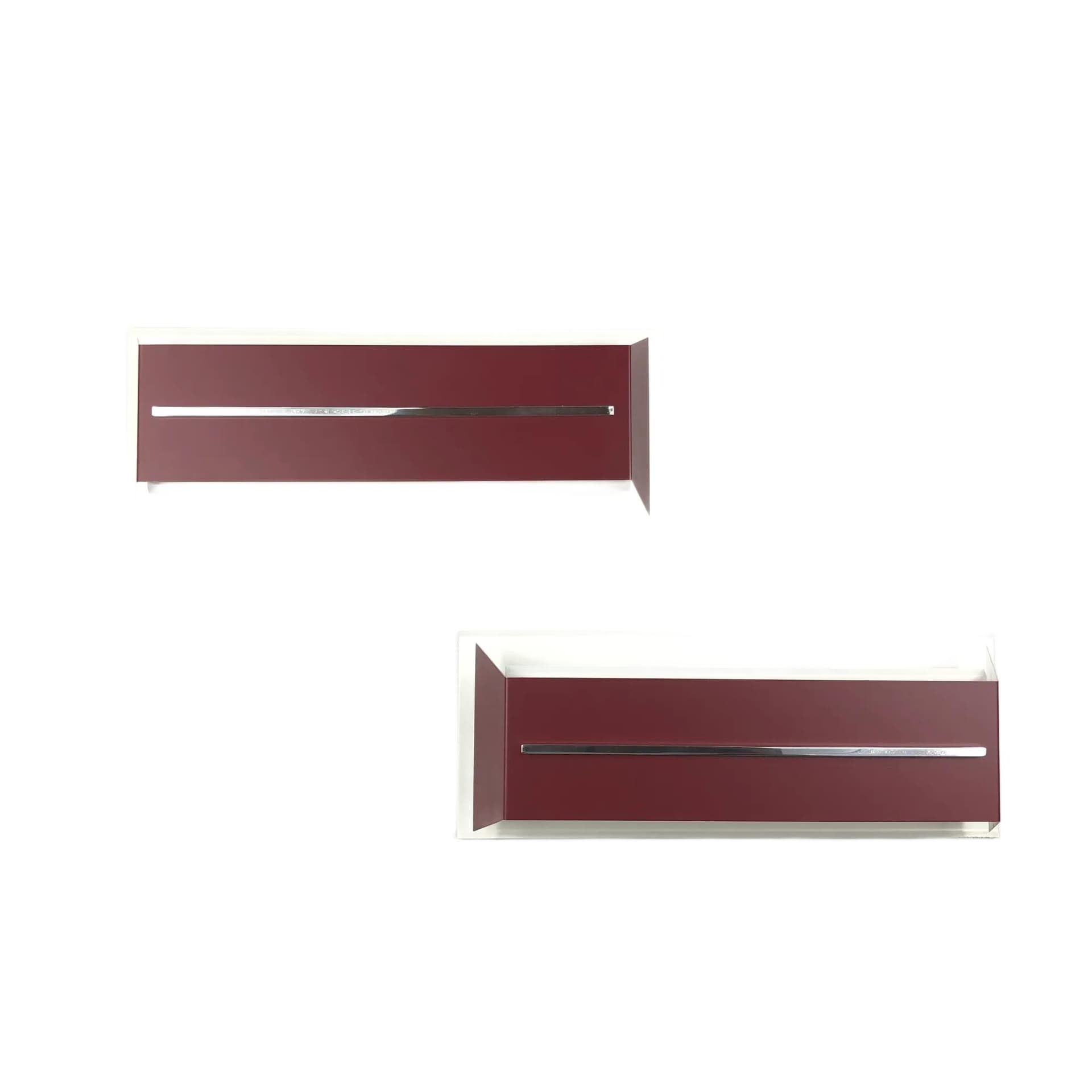 Para kinkietów modernistycznych, maroon, metal, N-Leuchten, Niemcy, lata 70.