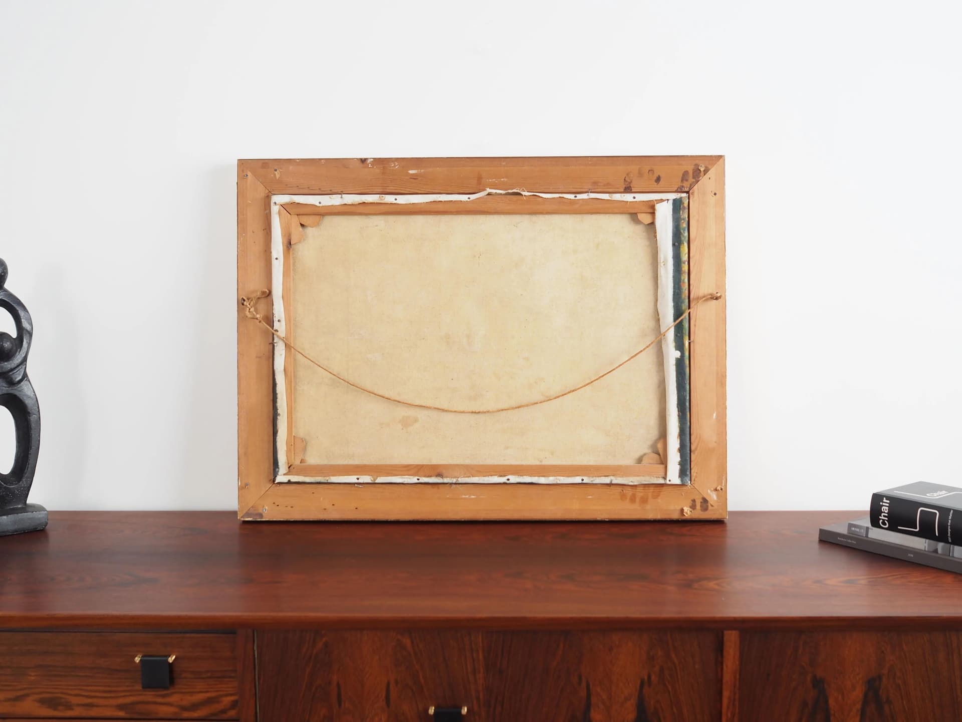 Obraz Leśny młyn, multikolor, olej na płótnie, rama drewno, aut. C. May, Szwecja, lata 70. - 35119