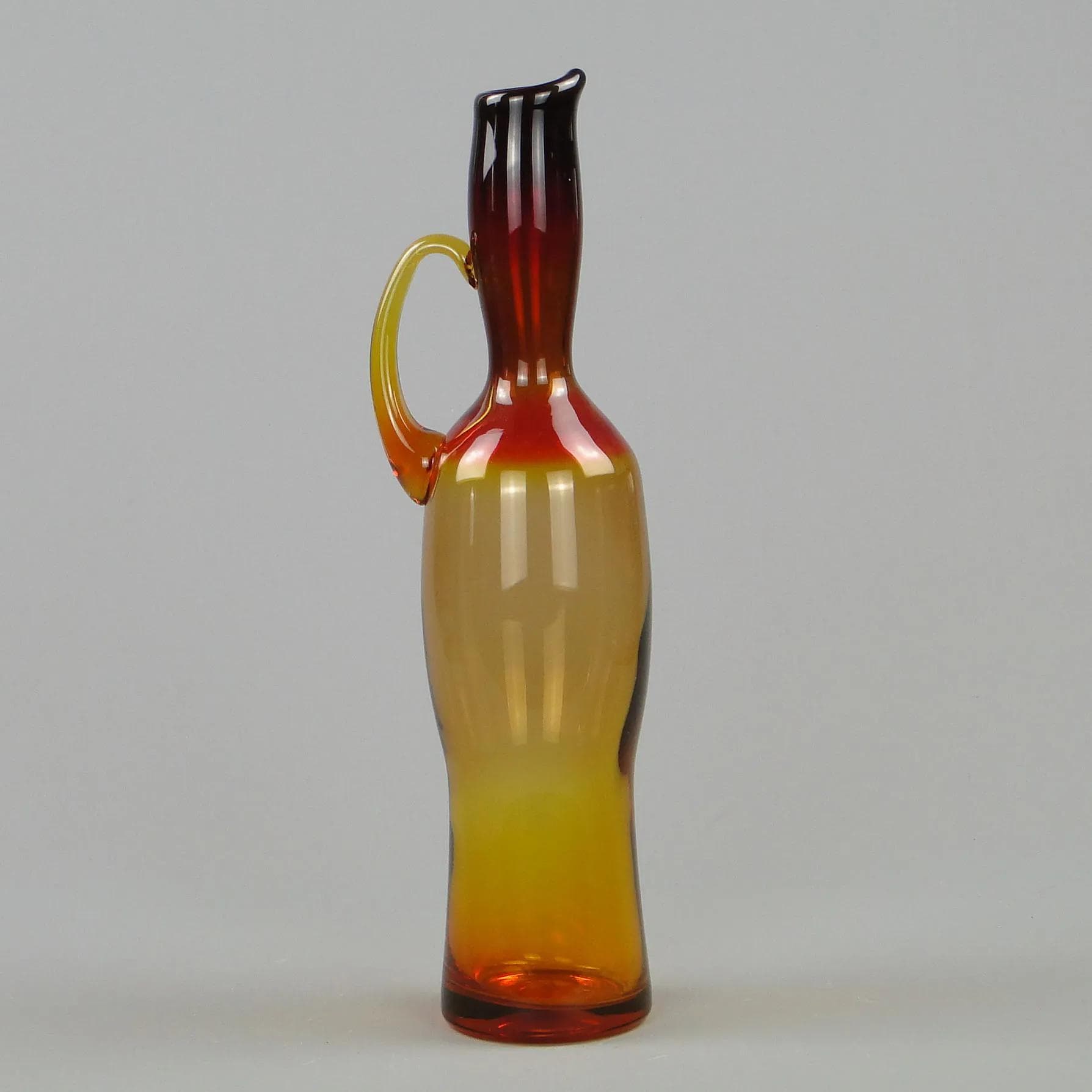 Amphora, multicolor glass, by Z. Horbowy, Poland, 1970s. - 34975