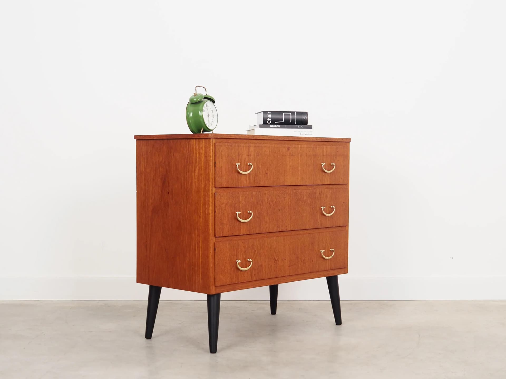 Komoda, teak, lite drewno czarne, Szwecja, lata 70. - 35086