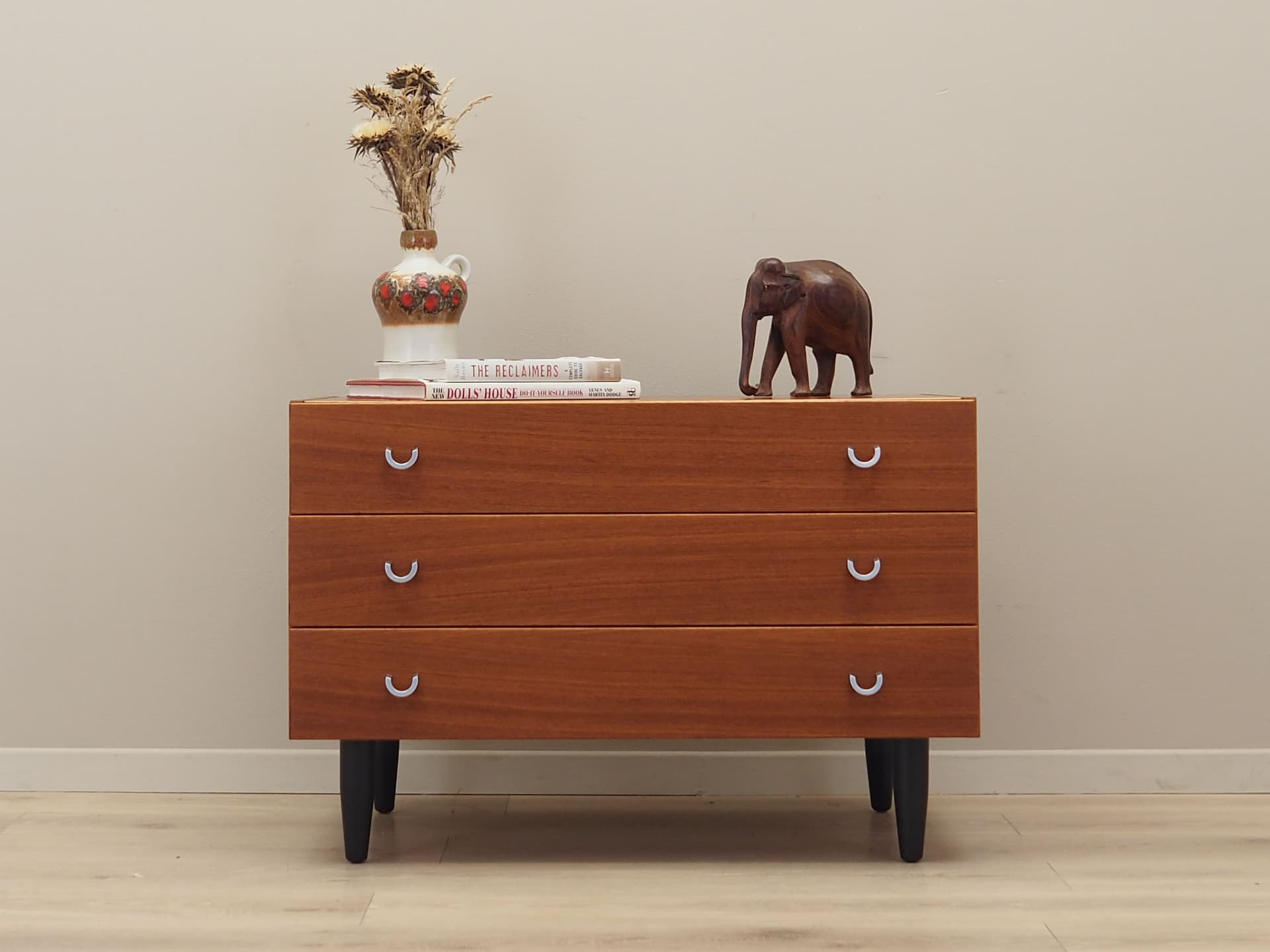 Chest of drawers, orange teak, Denmark, 1970s - 63436