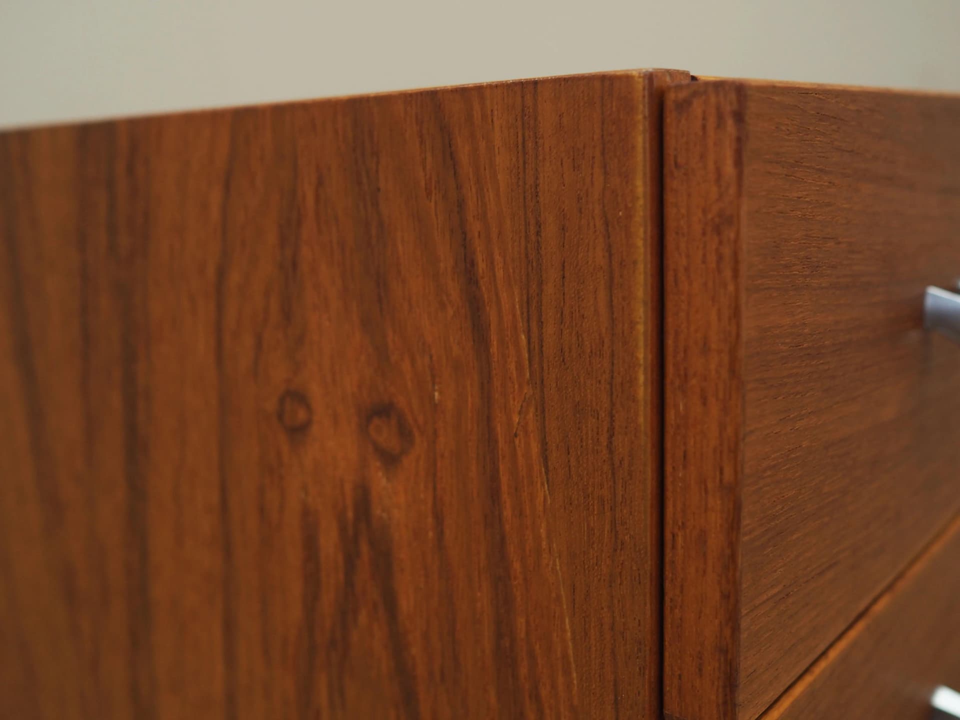 Chest of drawers, orange teak, Denmark, 1970s - 35222