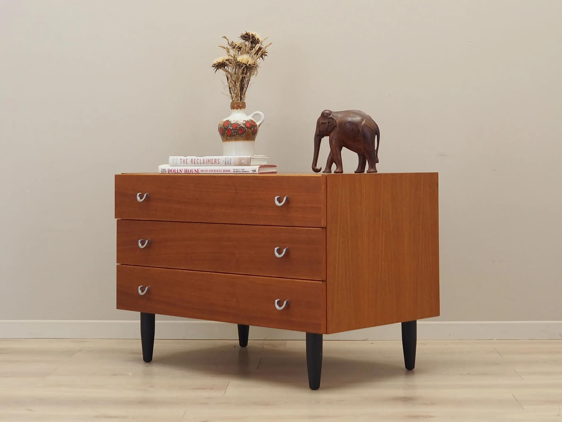 Chest of drawers, orange teak, Denmark, 1970s - 35216