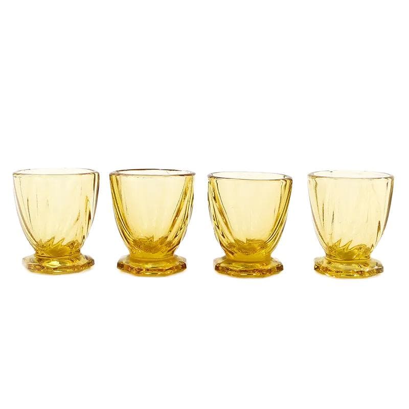 set of glasses Gisela, Art Deco, yellow, glass, Germany, 1930s