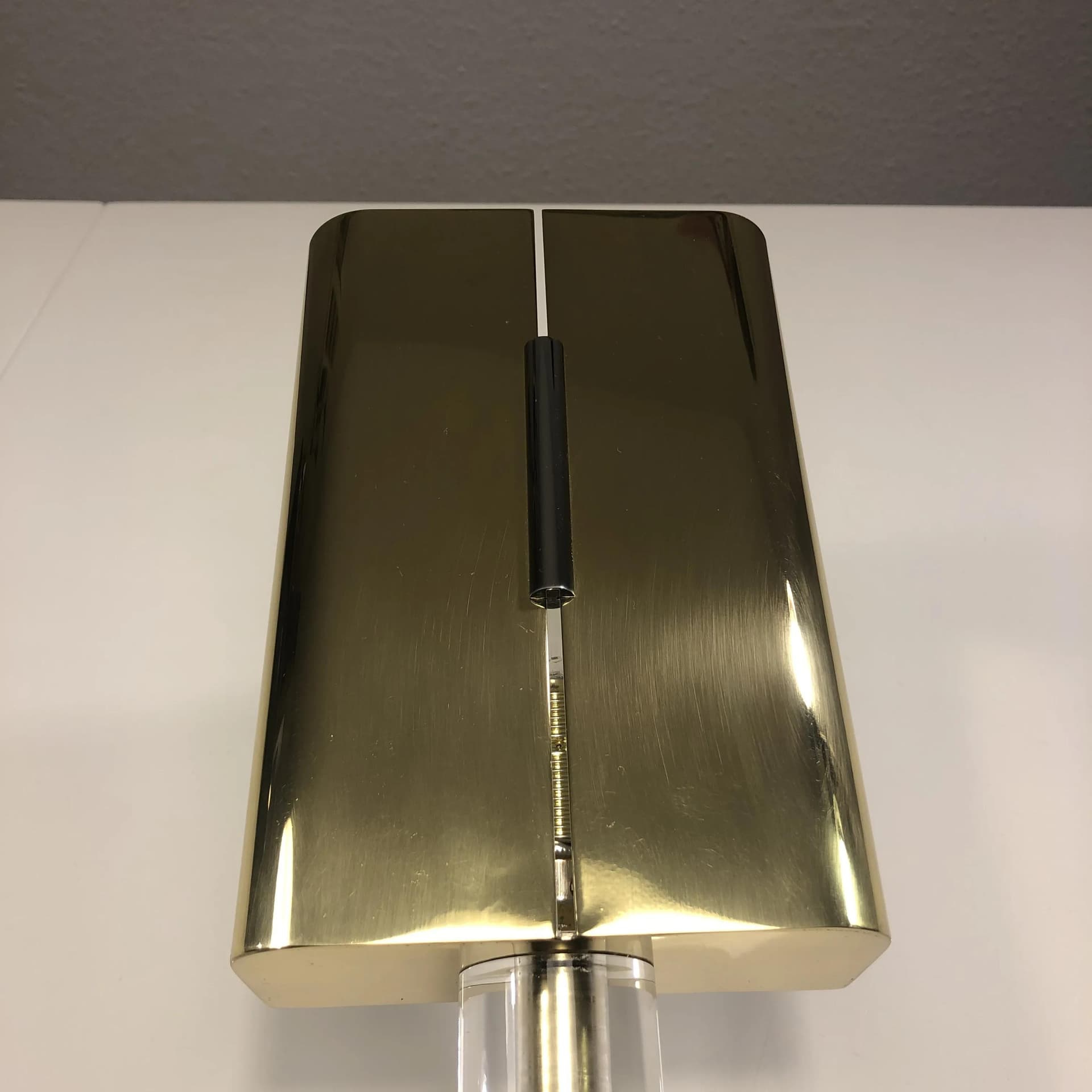 Wall lamp, golden brass, acrylic, Germany, 1970s. - 35310