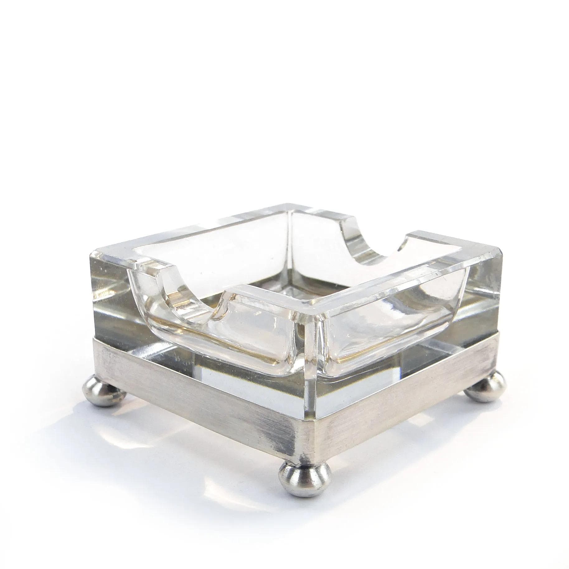 Pen Stand, Art Deco, transparent crystal glass, silver, Germany, early 20th c. - 35394