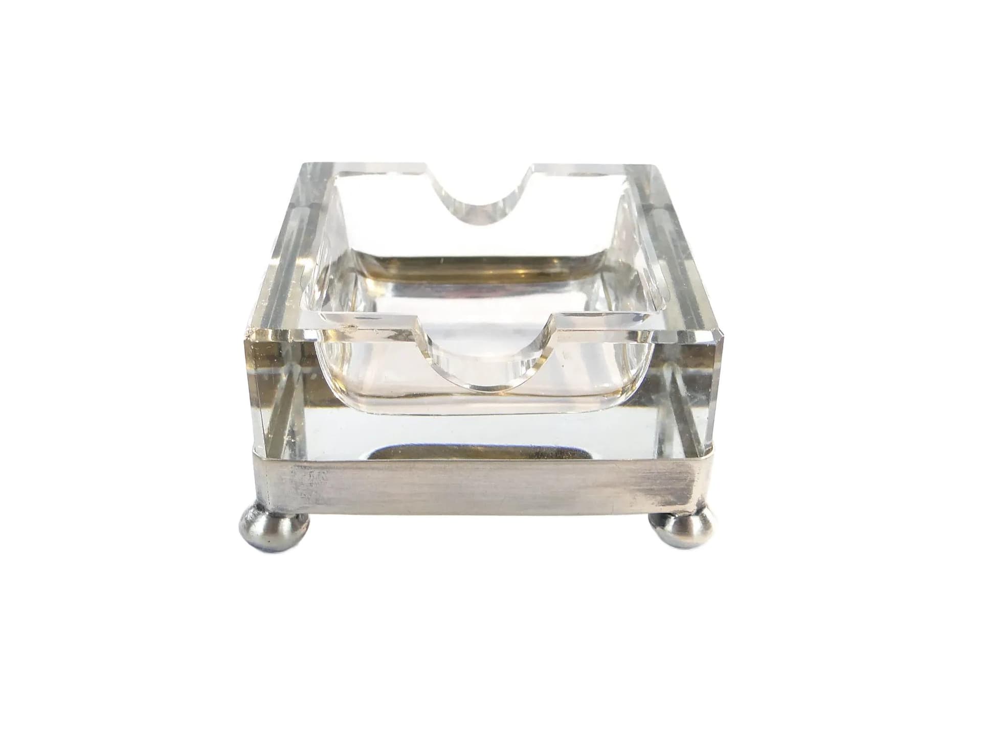 Pen Stand, Art Deco, transparent crystal glass, silver, Germany, early 20th c.