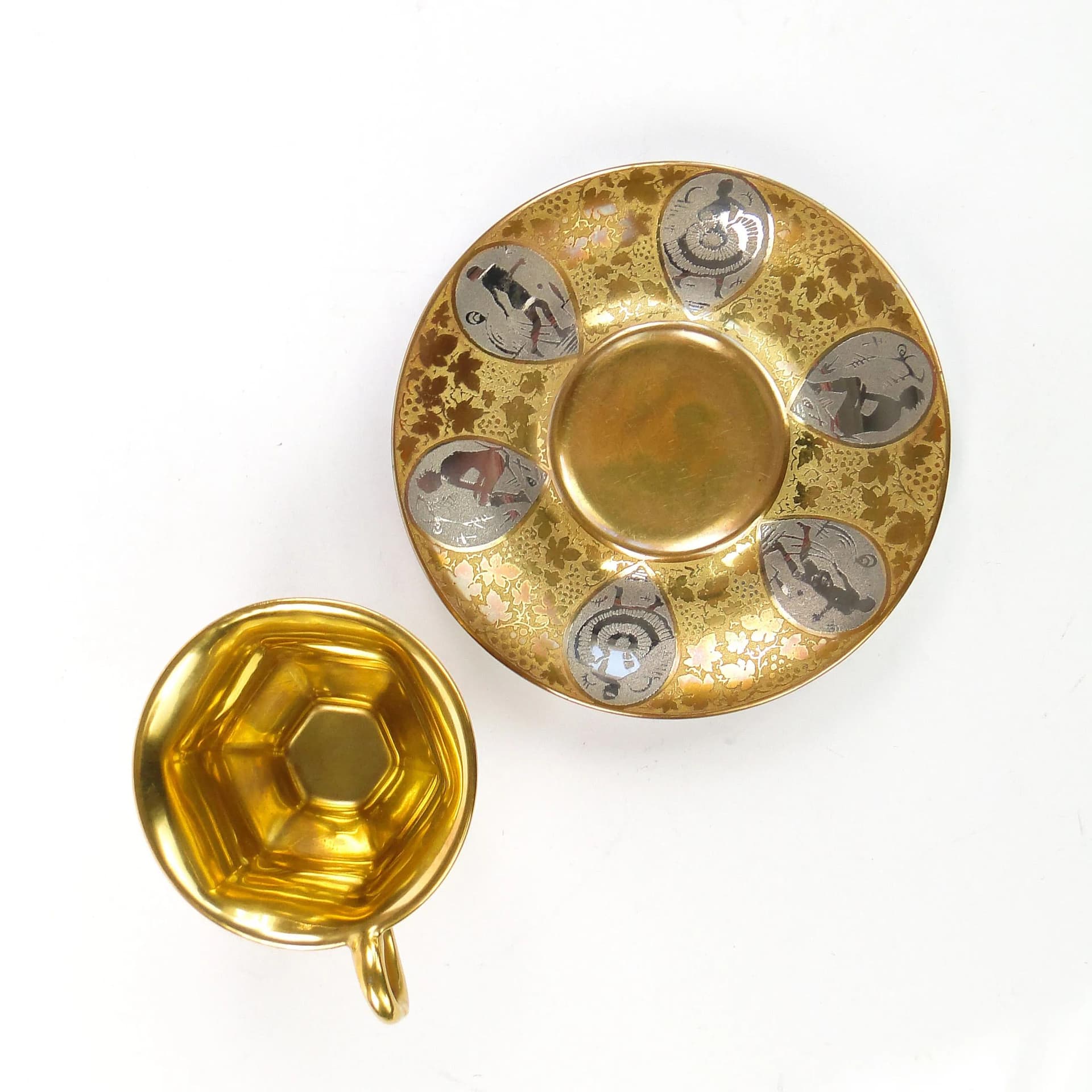 Mocha Cup Art Deco, golden porcelain, Schlaggenwald, Czechoslovakia, 1920s - 35383