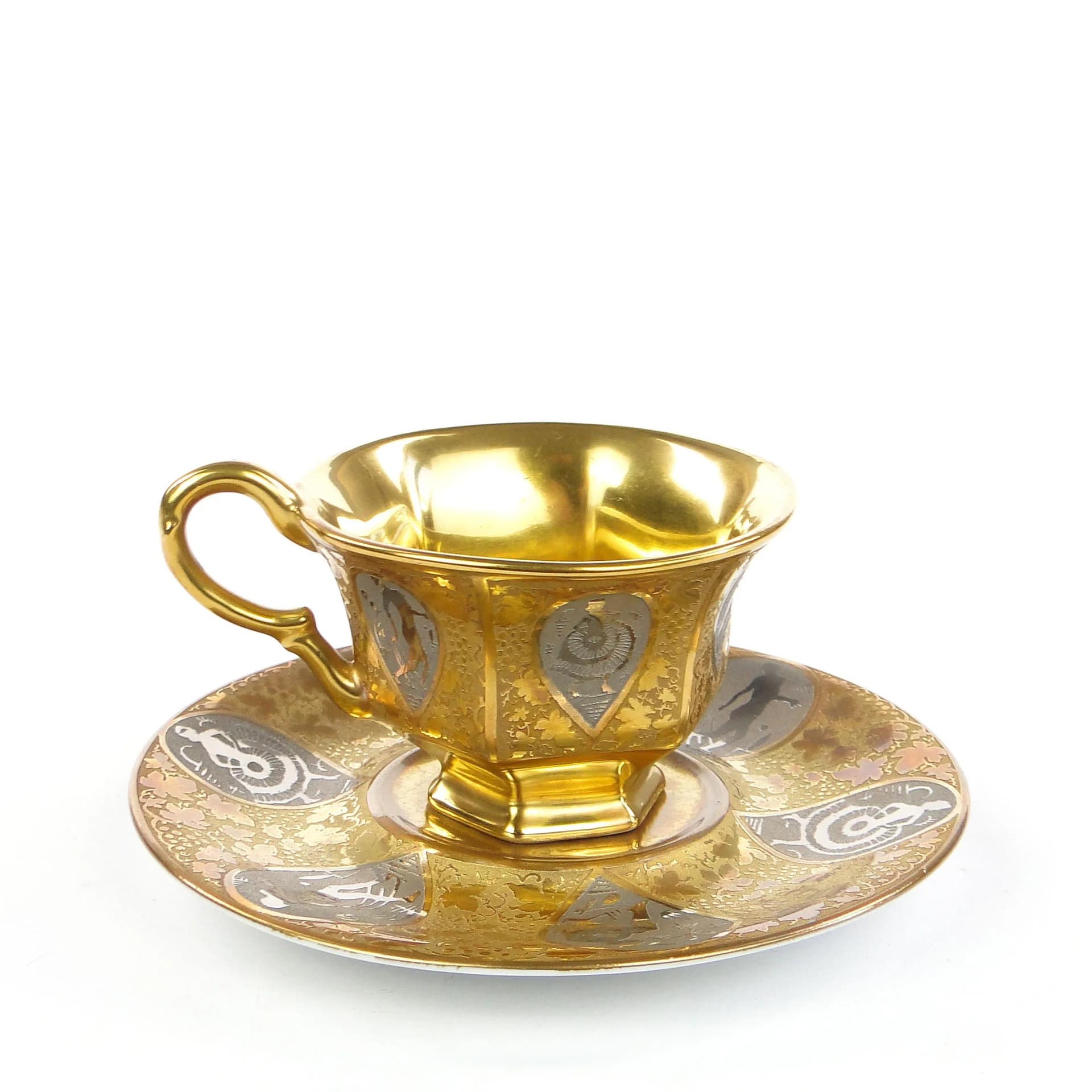 Mocha Cup Art Deco, golden porcelain, Schlaggenwald, Czechoslovakia, 1920s - 35381
