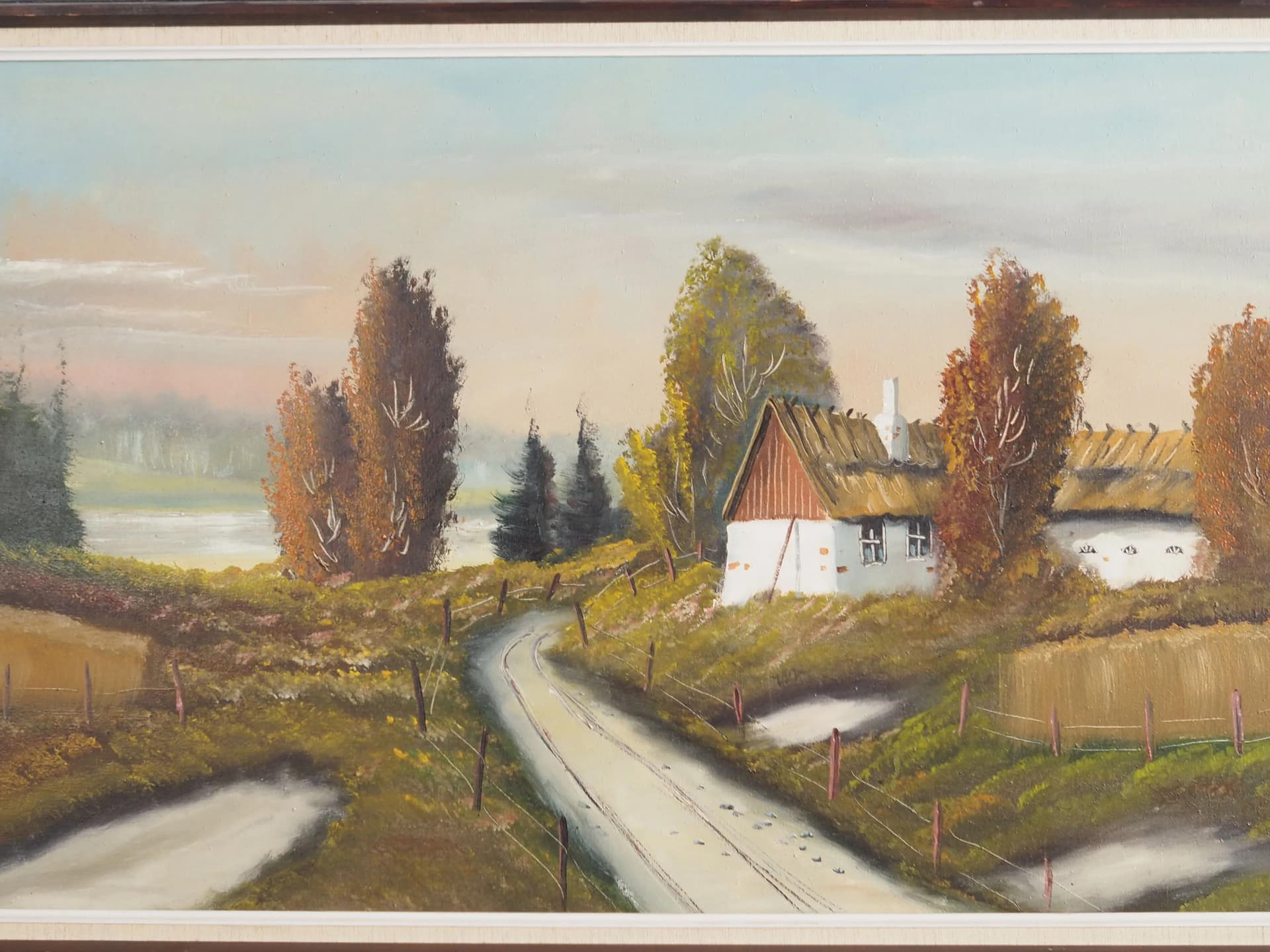 Oil Painting, dark brown, wood, Sweden, 1970s. - 35481