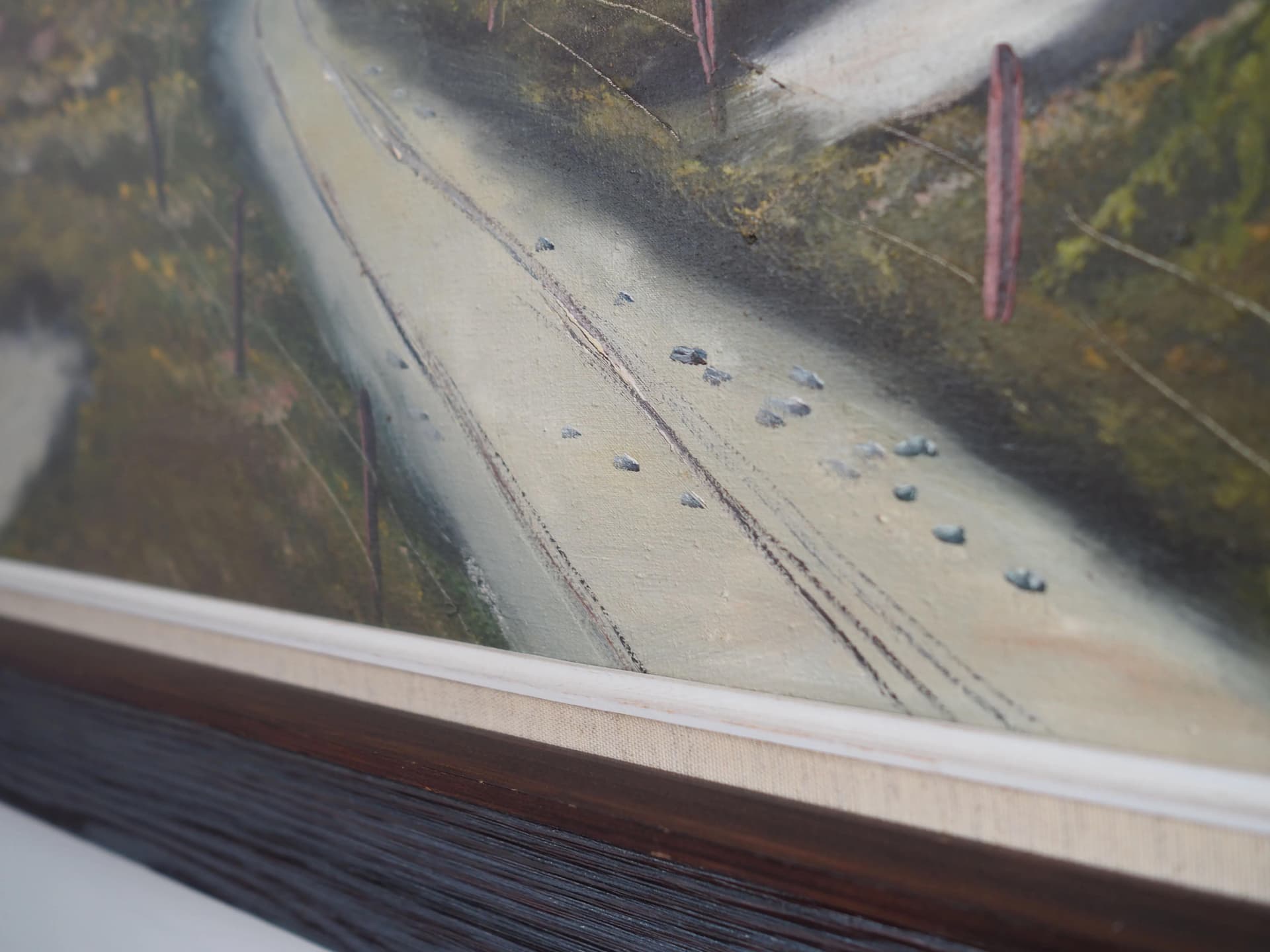 Oil Painting, dark brown, wood, Sweden, 1970s. - 35485